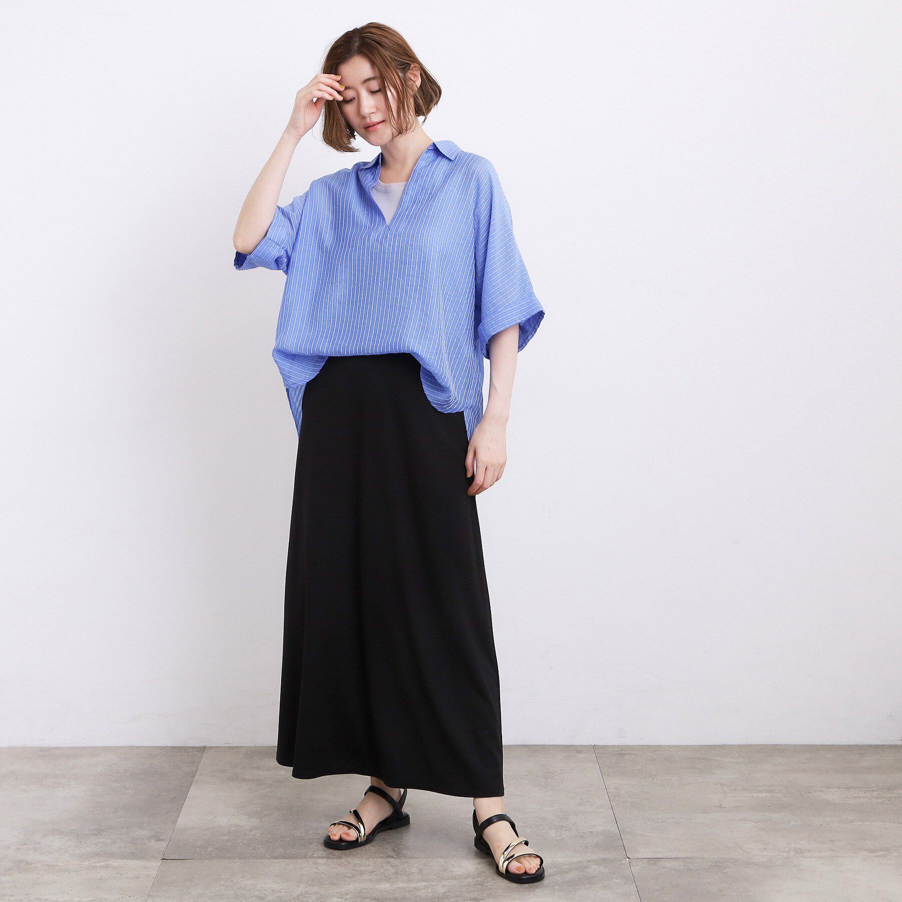 grove「【洗濯機◎・体型カバー】ON/OFF使える、シアースキッパーシャツ」|シャツ・ブラウス|