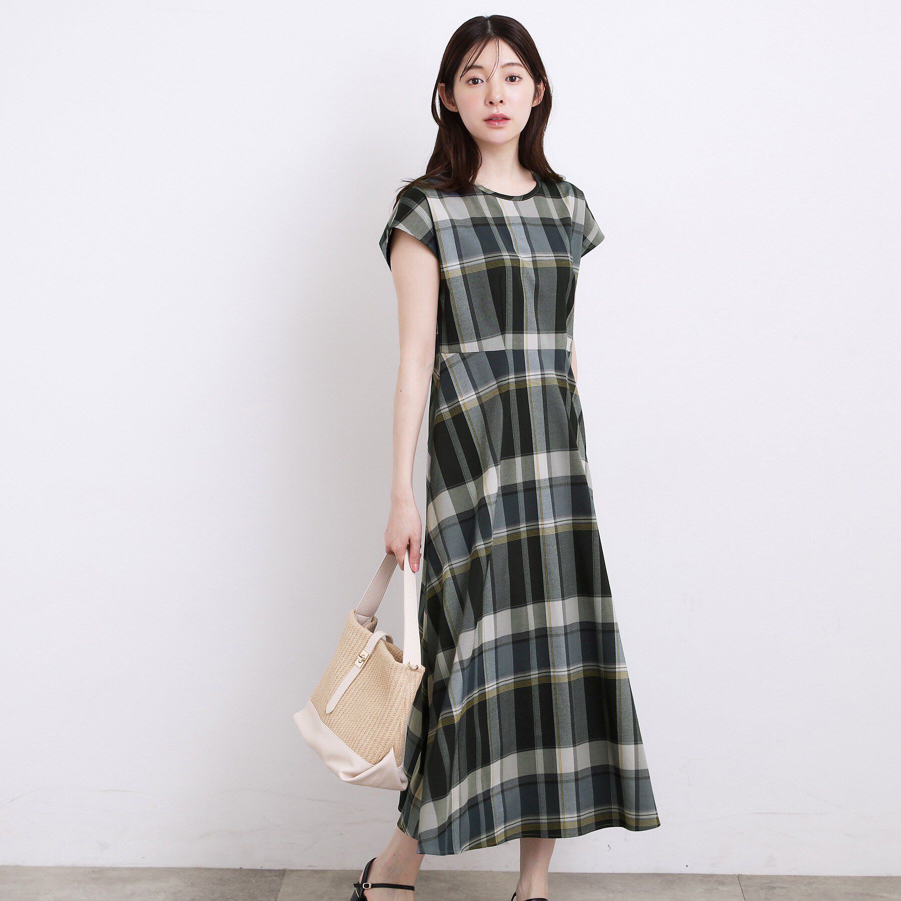 grove「【低身長さんも選べる着丈】マドラスチェックワンピース」|ワンピース|