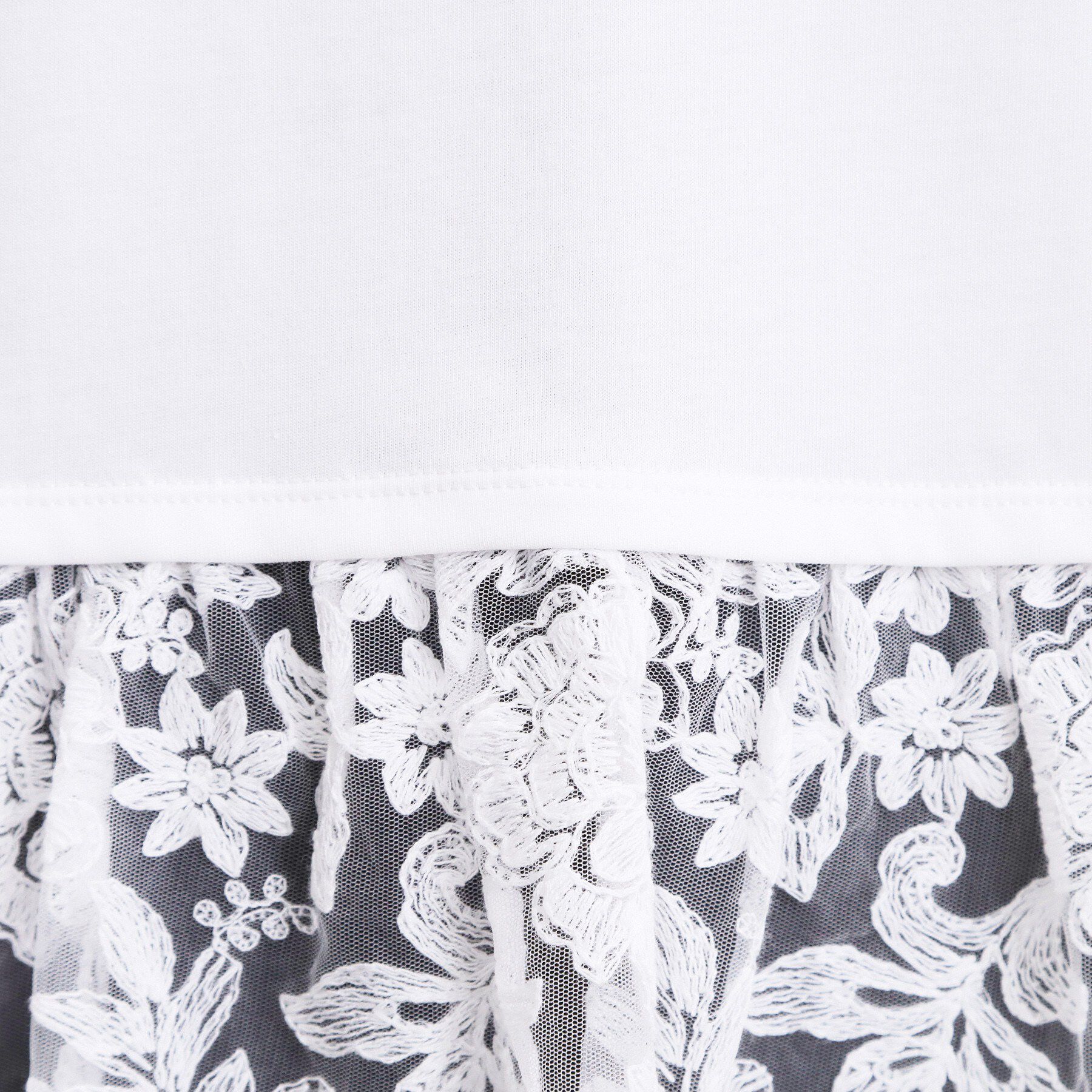 grove「【体型カバー】刺繍チュールレースドッキングカットソー」|Tシャツ・カットソー|