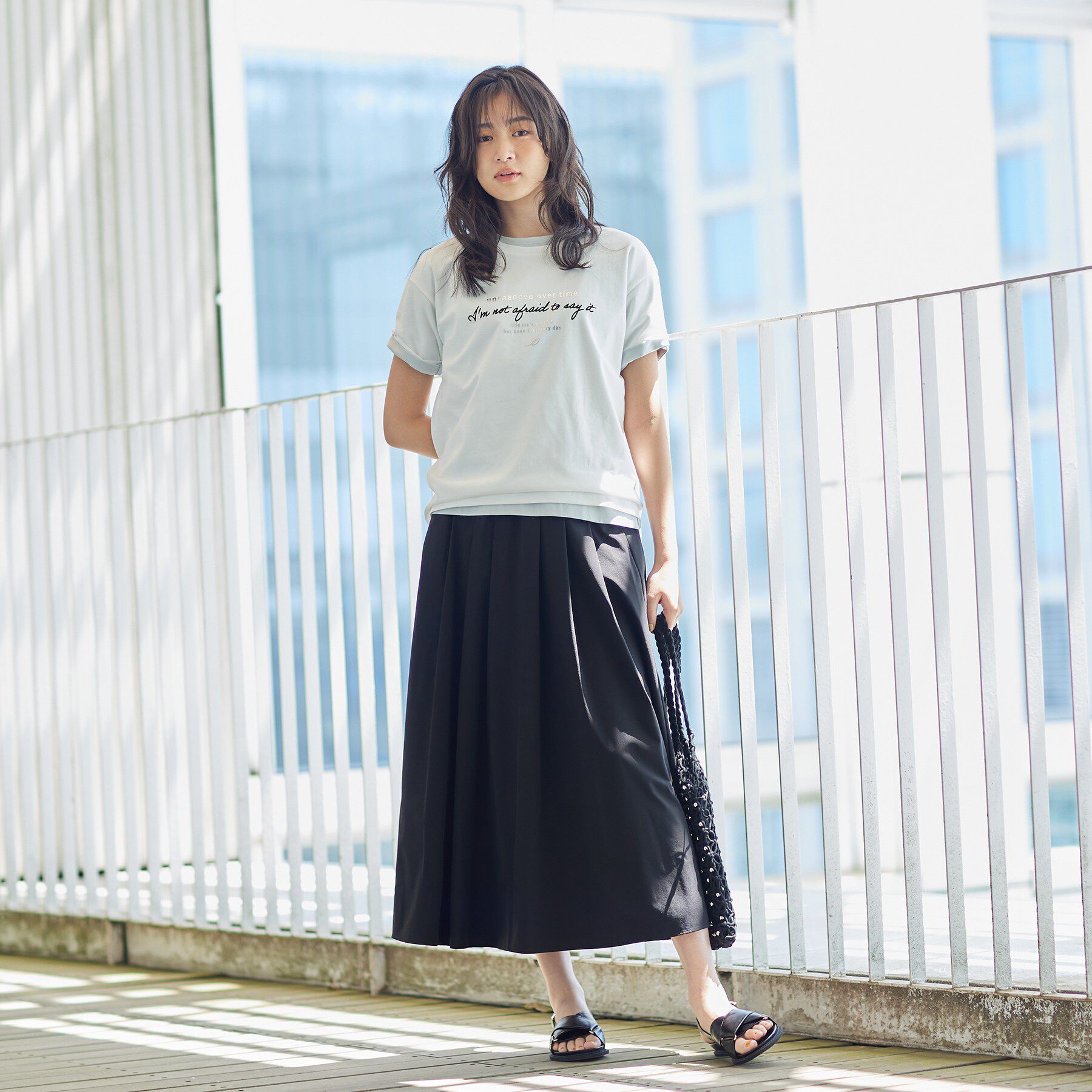 INDIVI「【UVケア／選べるグラフィック】スムースジャージTシャツ」|Tシャツ・カットソー|