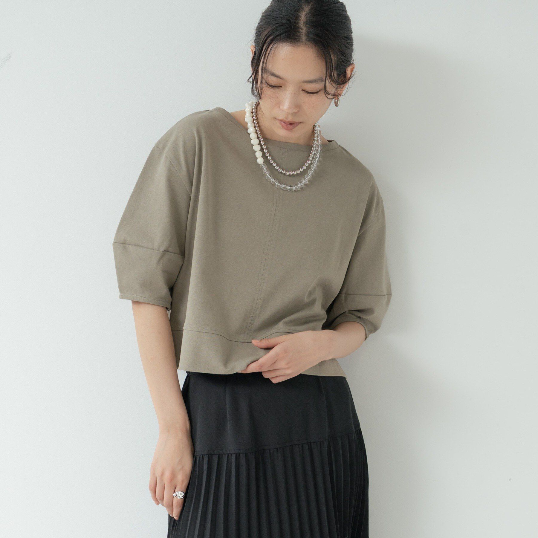 GALLEST「ハーフスリーブフォルムカットソー【再入荷／マシンウォッシュ／接触冷感】」|Tシャツ・カットソー|