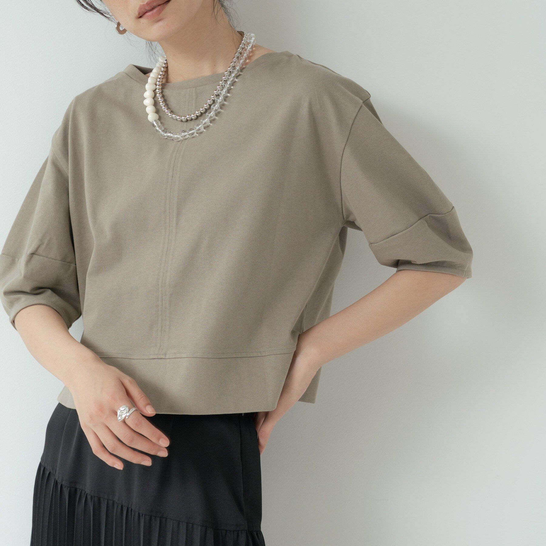 GALLEST「ハーフスリーブフォルムカットソー【再入荷／マシンウォッシュ／接触冷感】」|Tシャツ・カットソー|