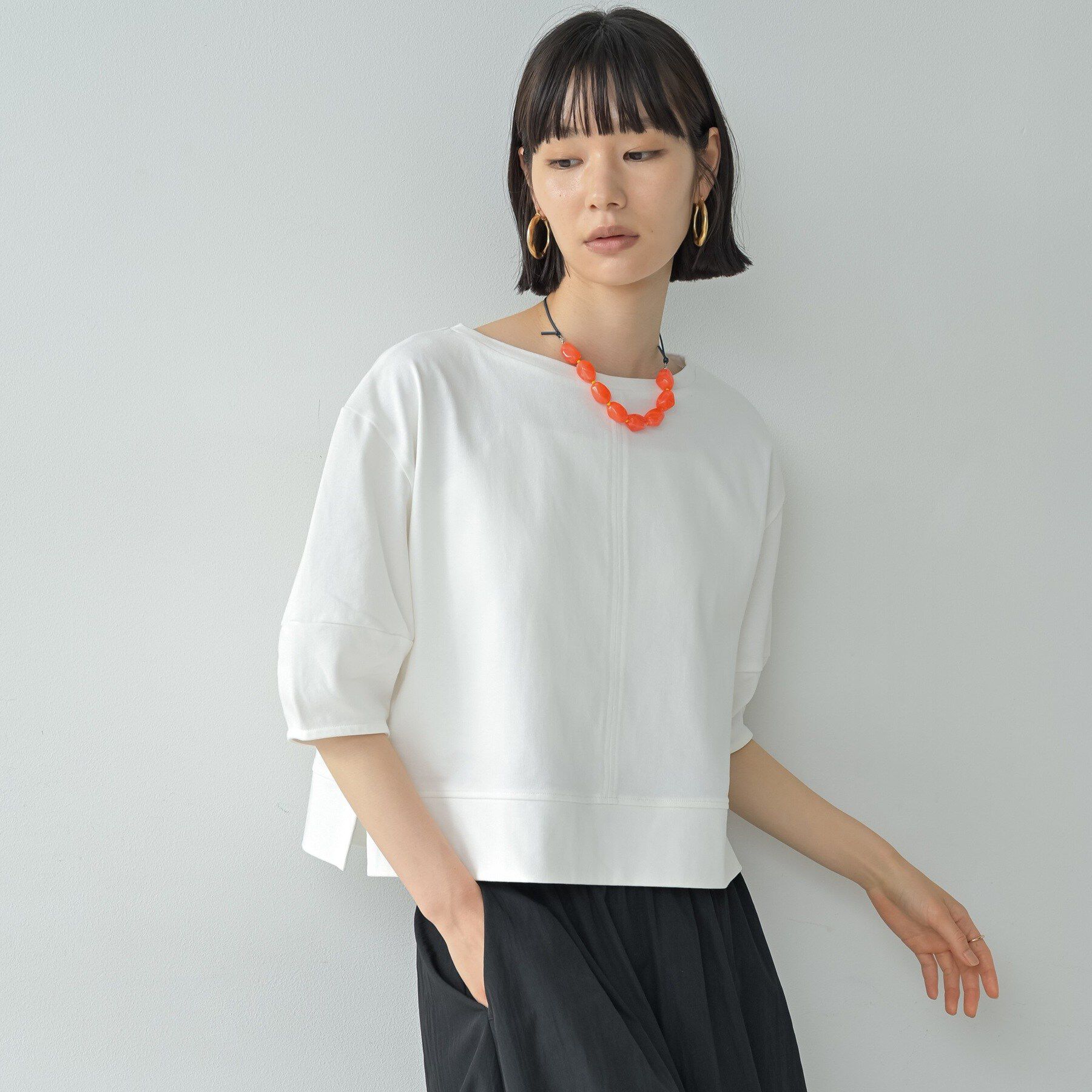 GALLEST「ハーフスリーブフォルムカットソー【再入荷／マシンウォッシュ／接触冷感】」|Tシャツ・カットソー|
