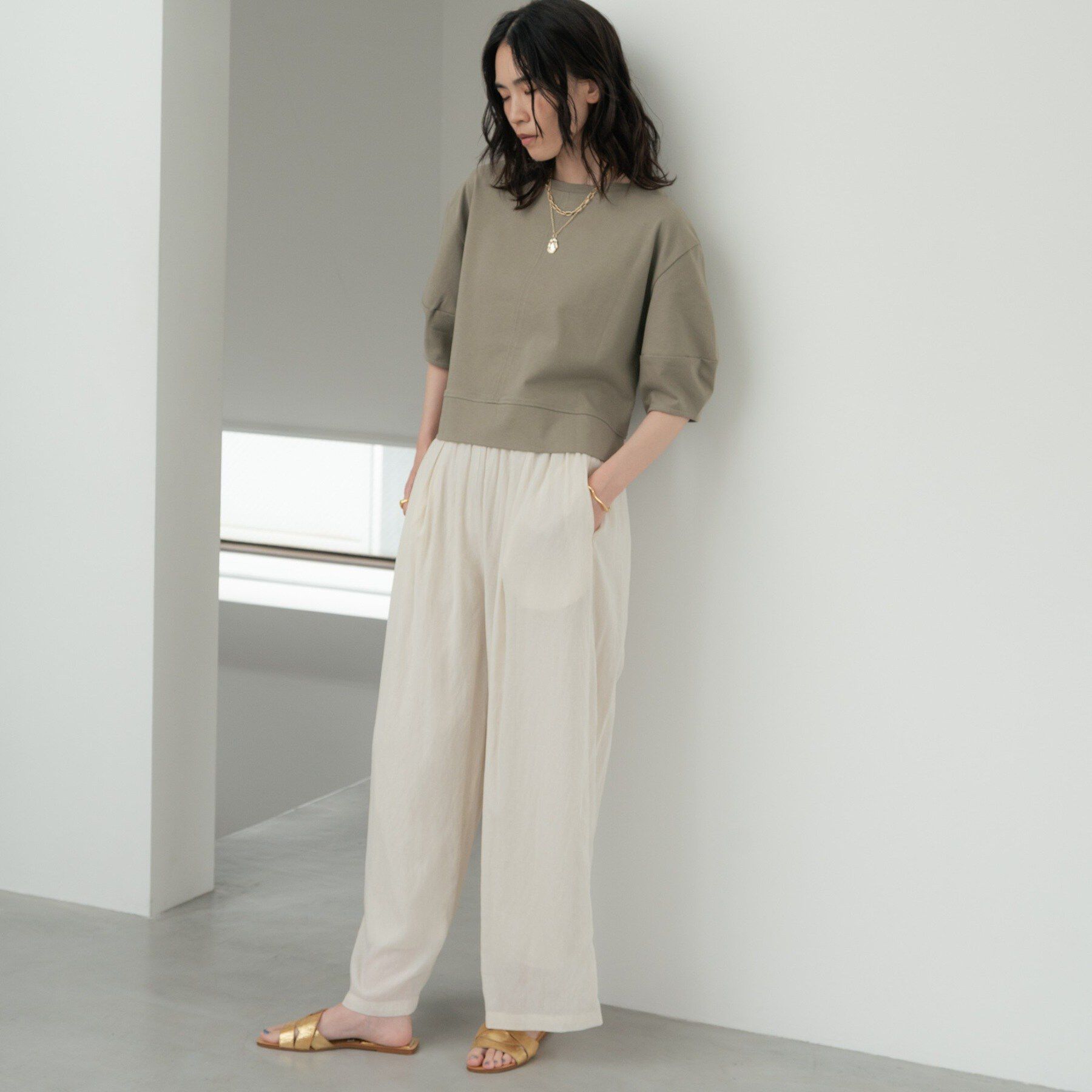 GALLEST「ハーフスリーブフォルムカットソー【再入荷／マシンウォッシュ／接触冷感】」|Tシャツ・カットソー|