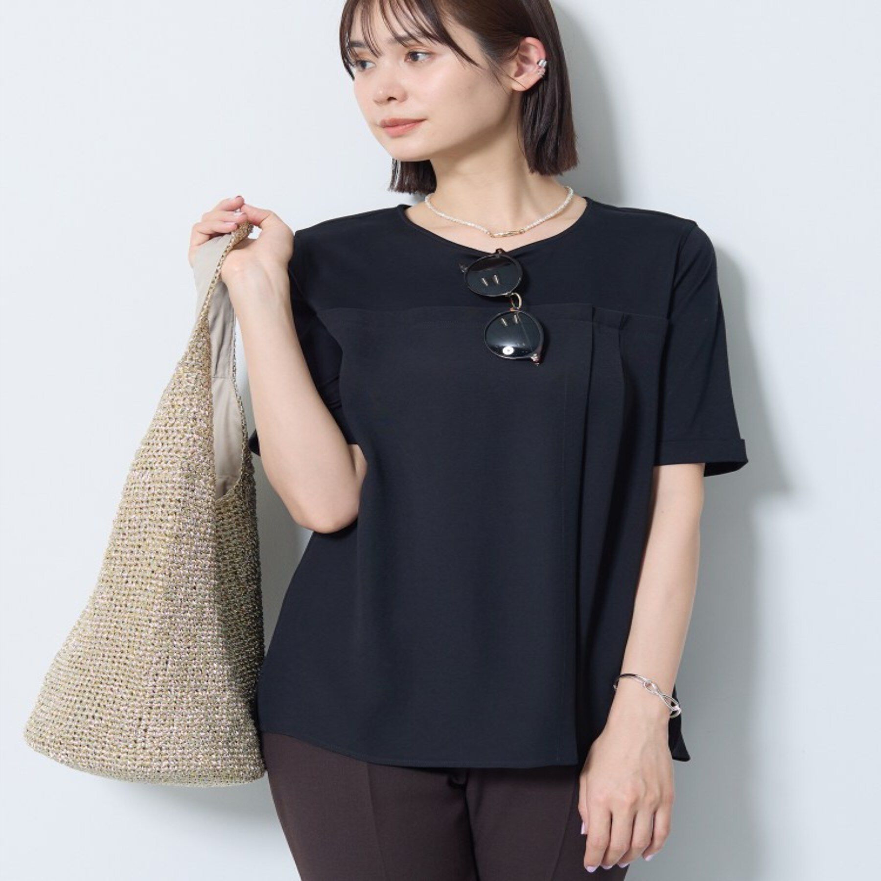 INDIVI「【着る日傘／SETUP可能】ビスチェレイヤード風トップス」|Tシャツ・カットソー|