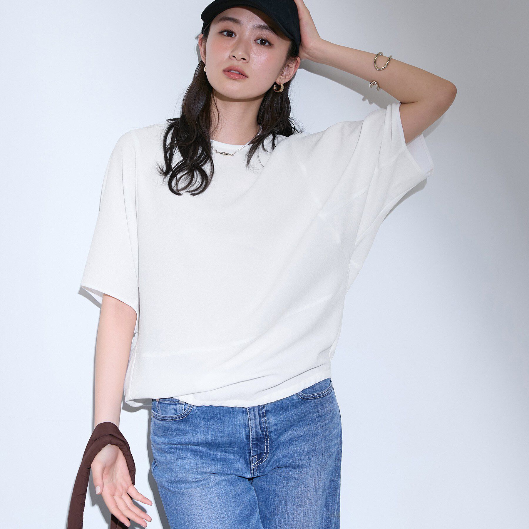 INDIVI「【洗える／2WAY／裾ドロスト付き】 ドルマンスリーブチュニックトップス」|Tシャツ・カットソー|