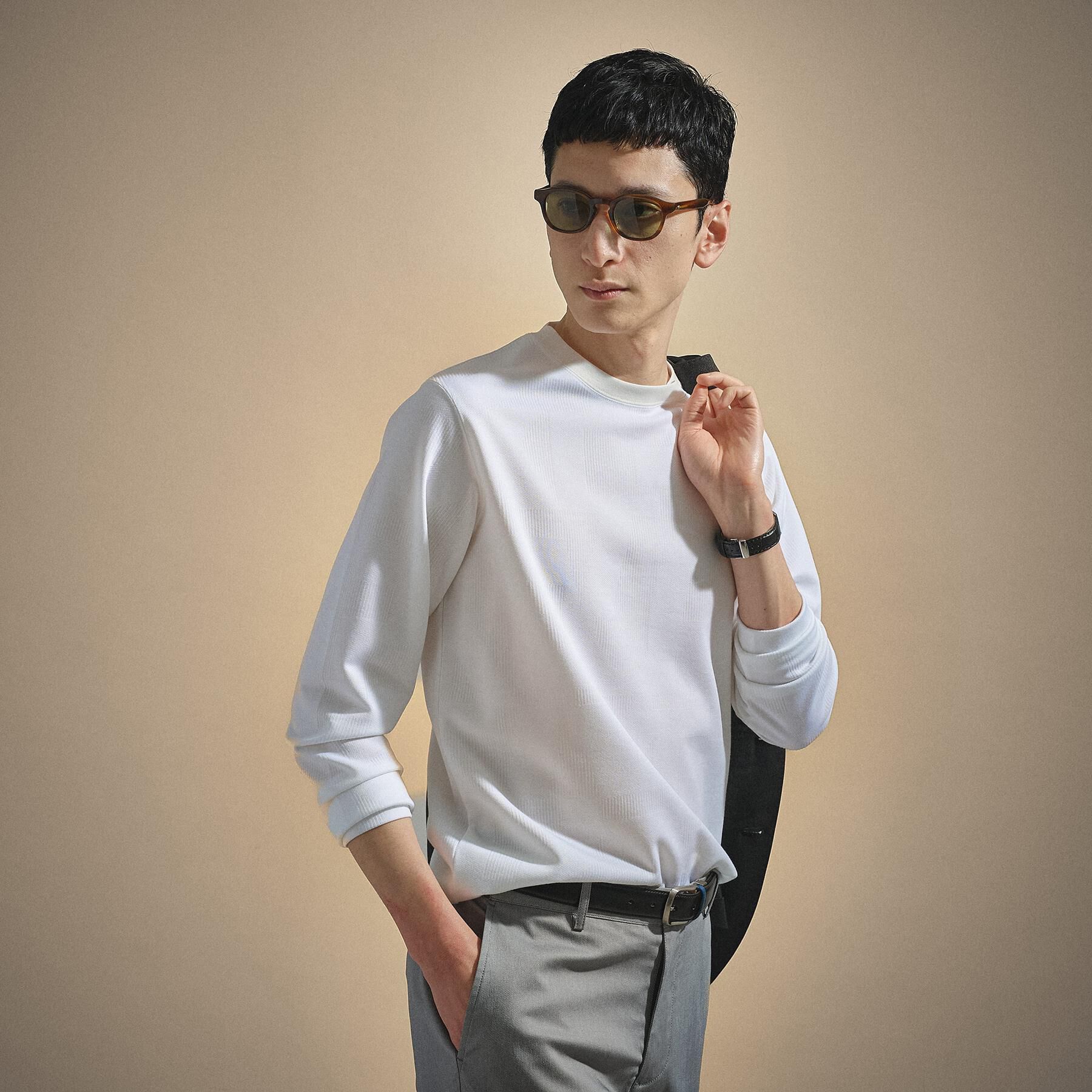 TAKEO KIKUCHI「【尾州ファブリック】ジャカードカットソー」|Tシャツ・カットソー|