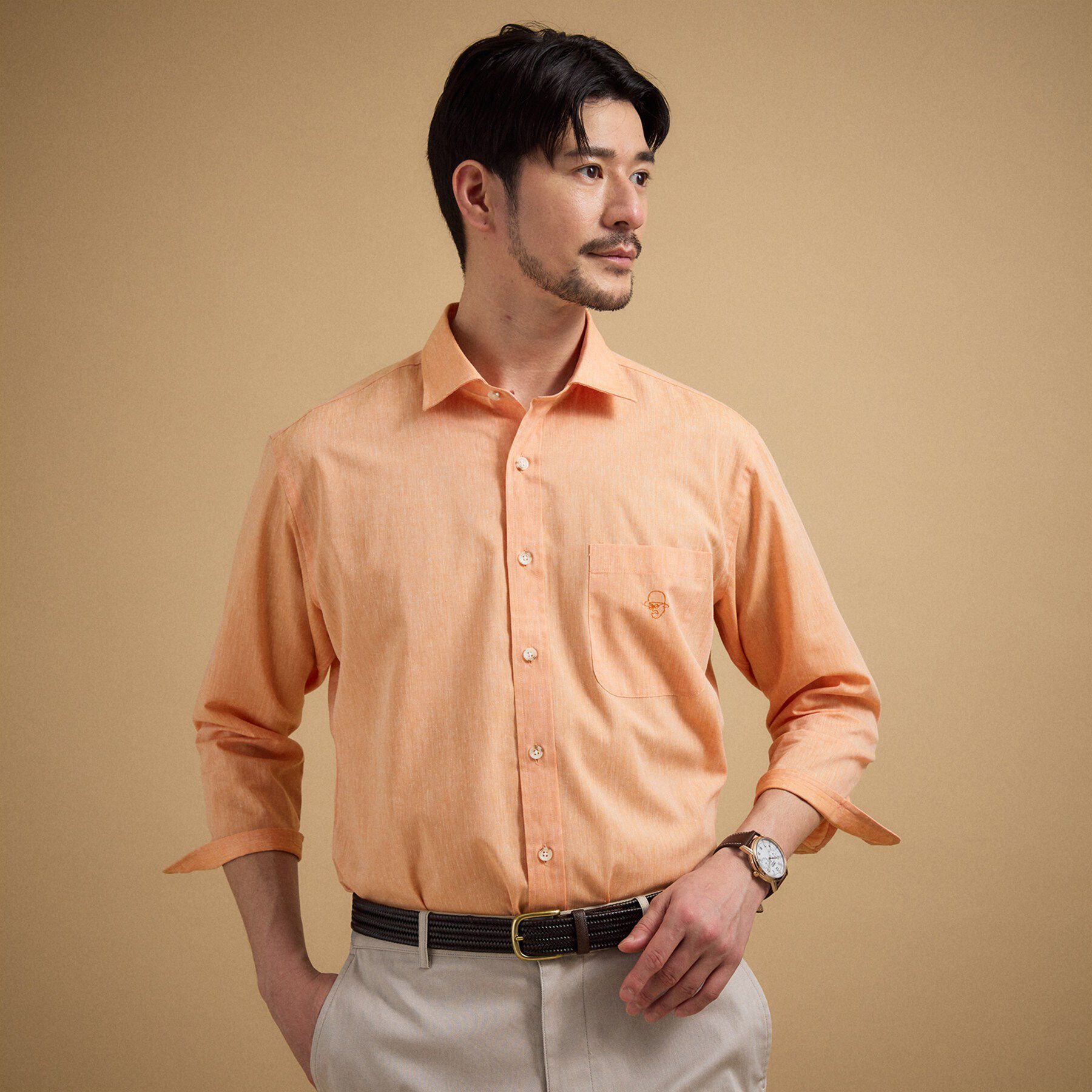 TAKEO KIKUCHI「【接触冷感】ハイブリッド リネン 七分袖シャツ」|シャツ・ブラウス|