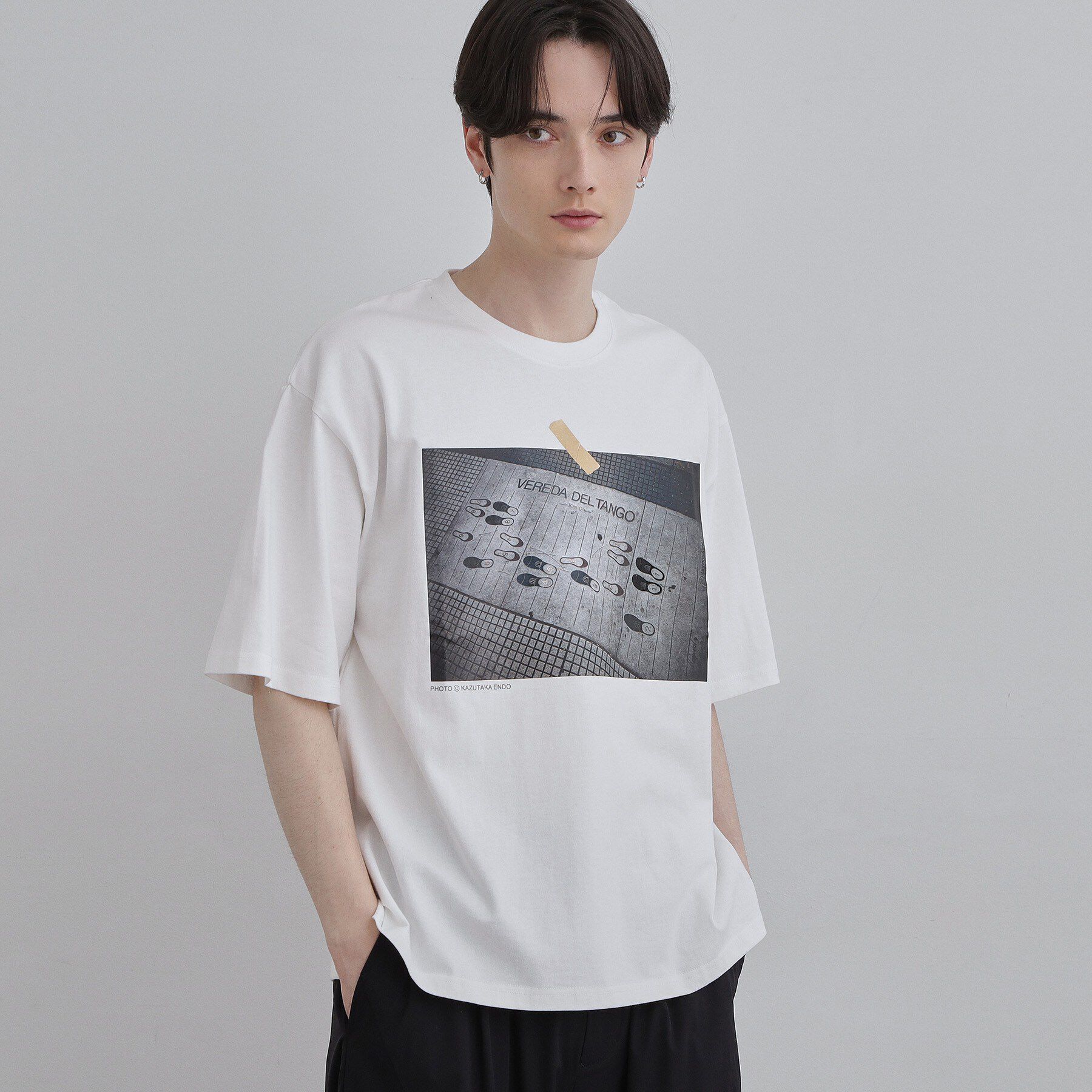 tk.TAKEO KIKUCHI「フォトTシャツ」|Tシャツ・カットソー|ホワイト(001)