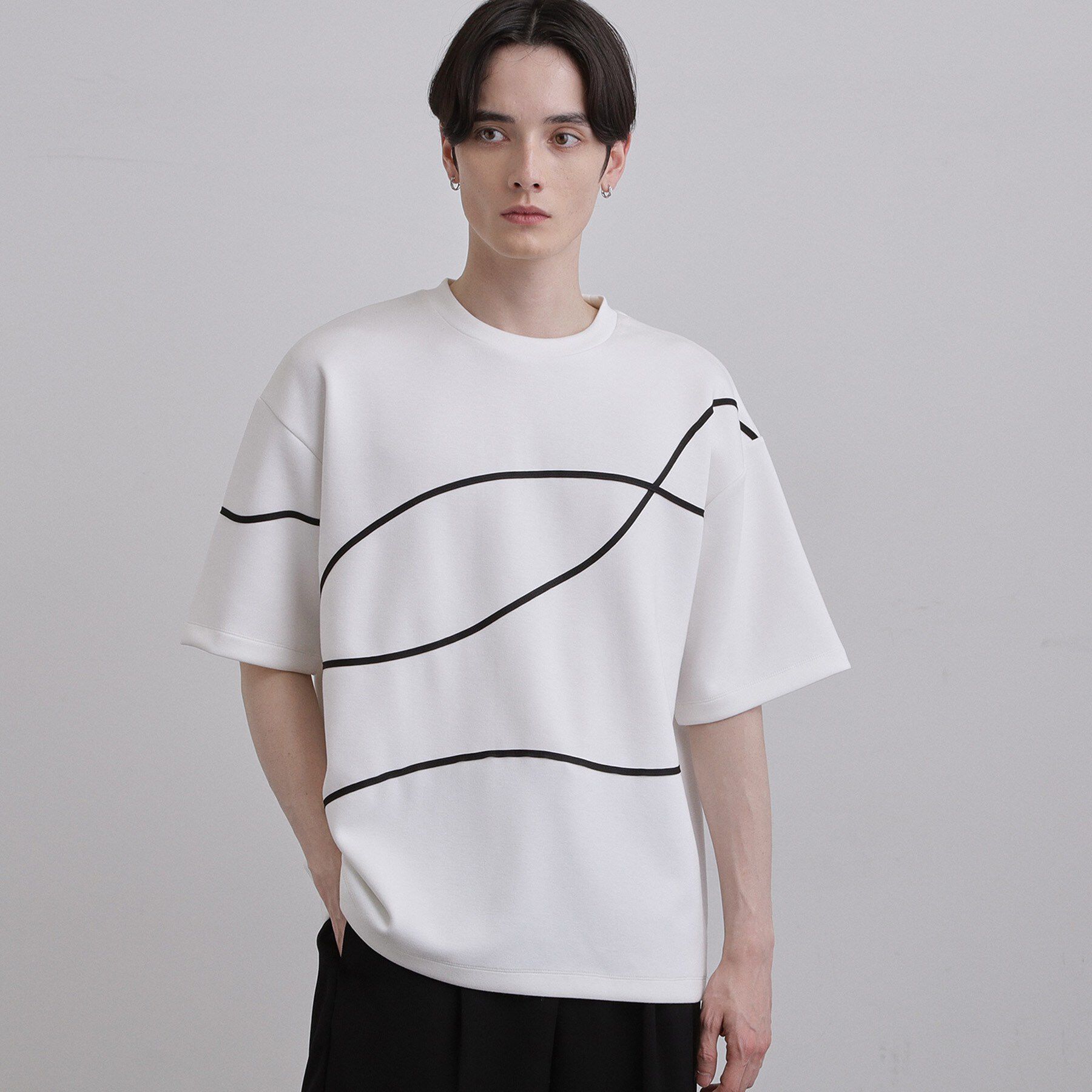 tk.TAKEO KIKUCHI「コードエンブロカットソー」|Tシャツ・カットソー|ホワイト(001)