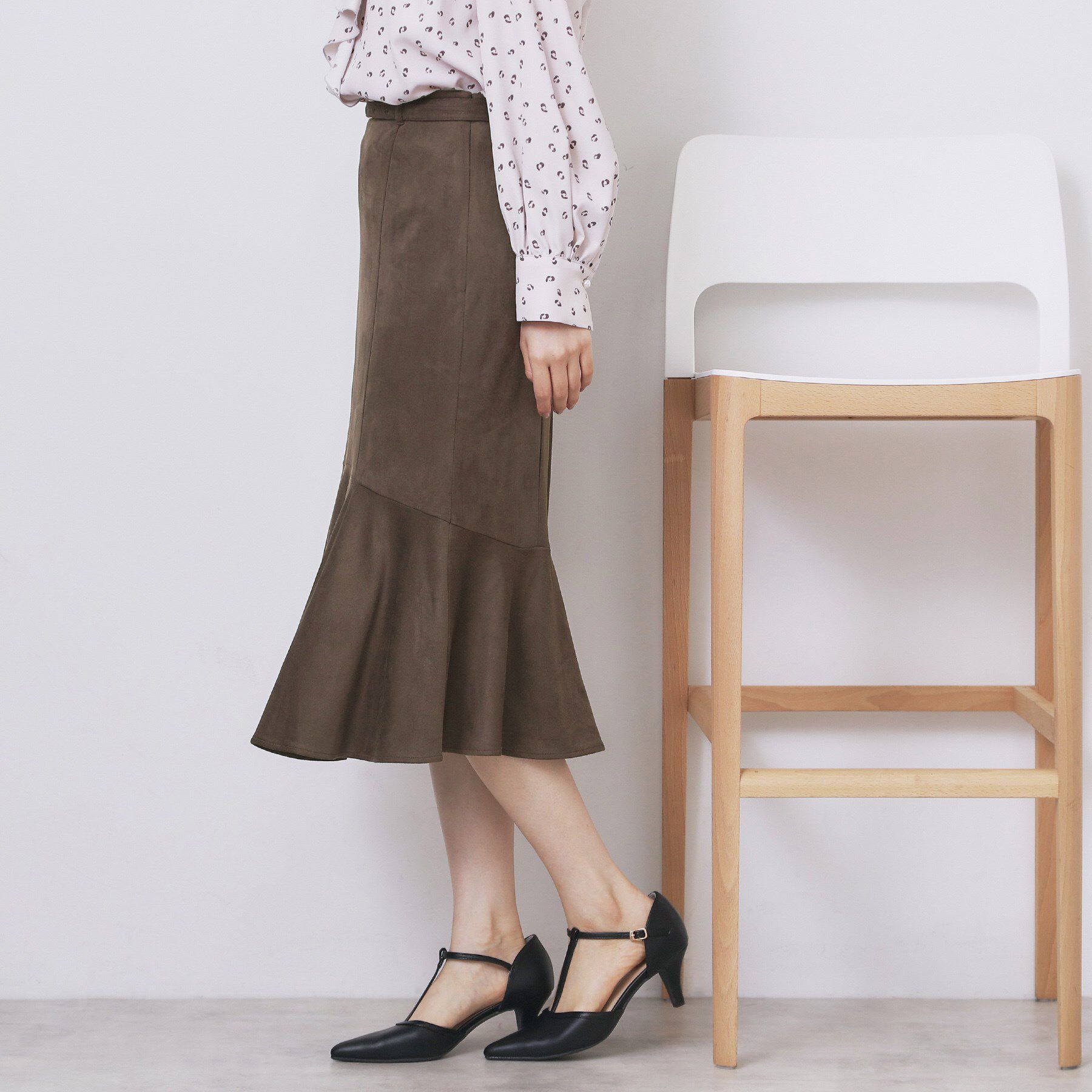 index「フェイクスウェード切り替えマーメイドスカート【洗濯機OK／イージーアイロン／防シワ】」|スカート|