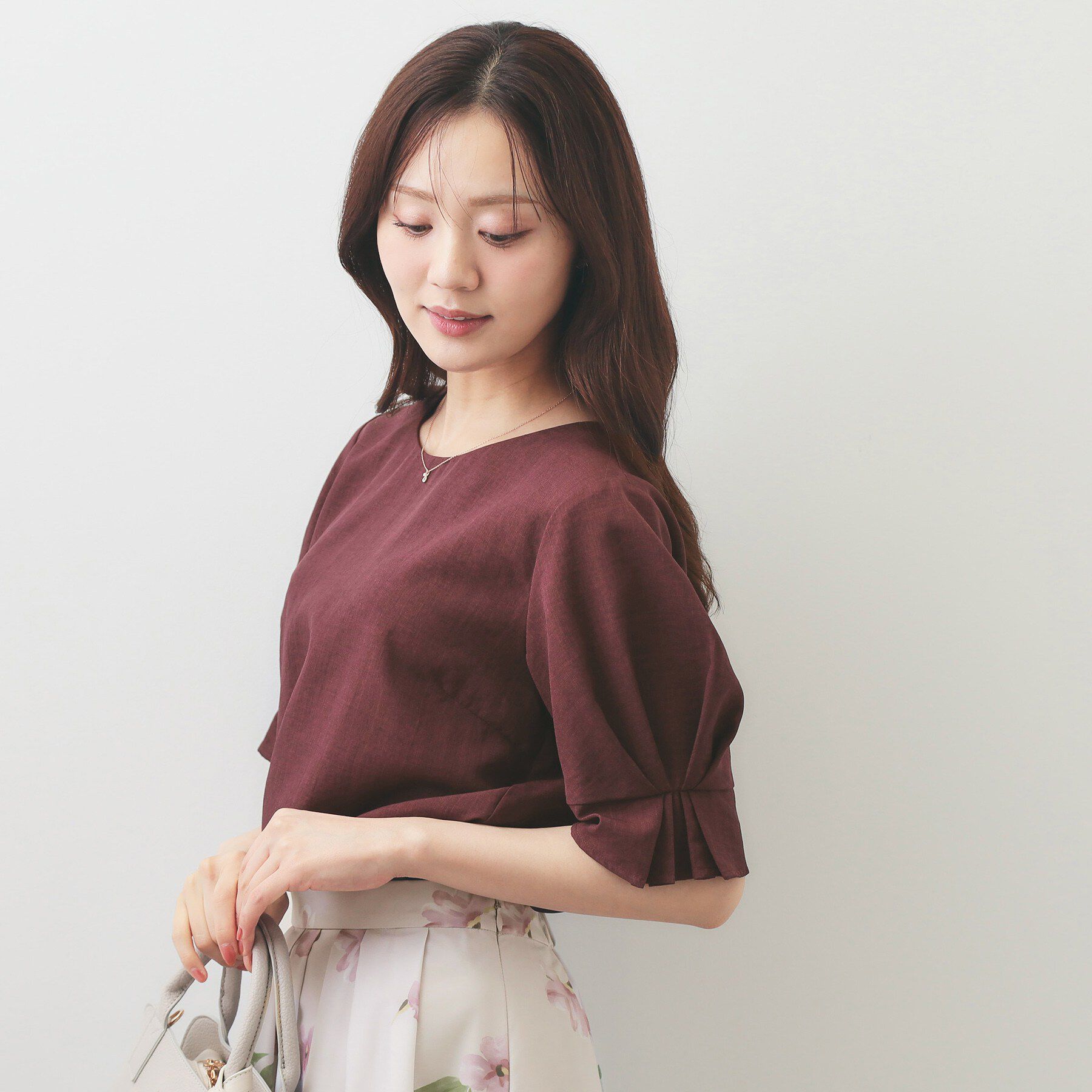 index「【接触冷感／吸水速乾】タックパフスリーブブラウス《防シワ／洗濯機OK／XS～3L／8col》」|シャツ・ブラウス|
