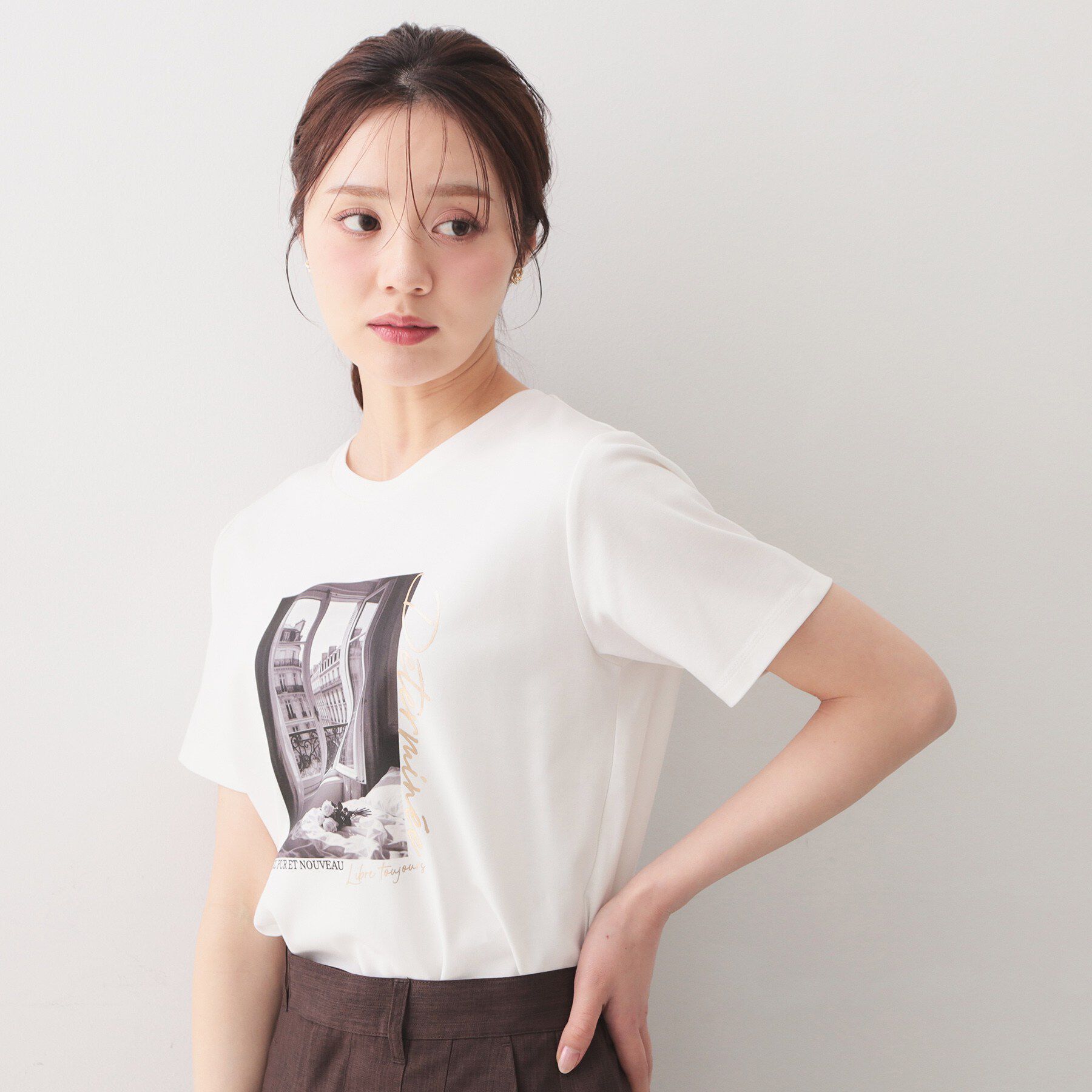 index「【接触冷感／UVケア】転写箔プリントTシャツ《洗濯機OK》」|Tシャツ・カットソー|