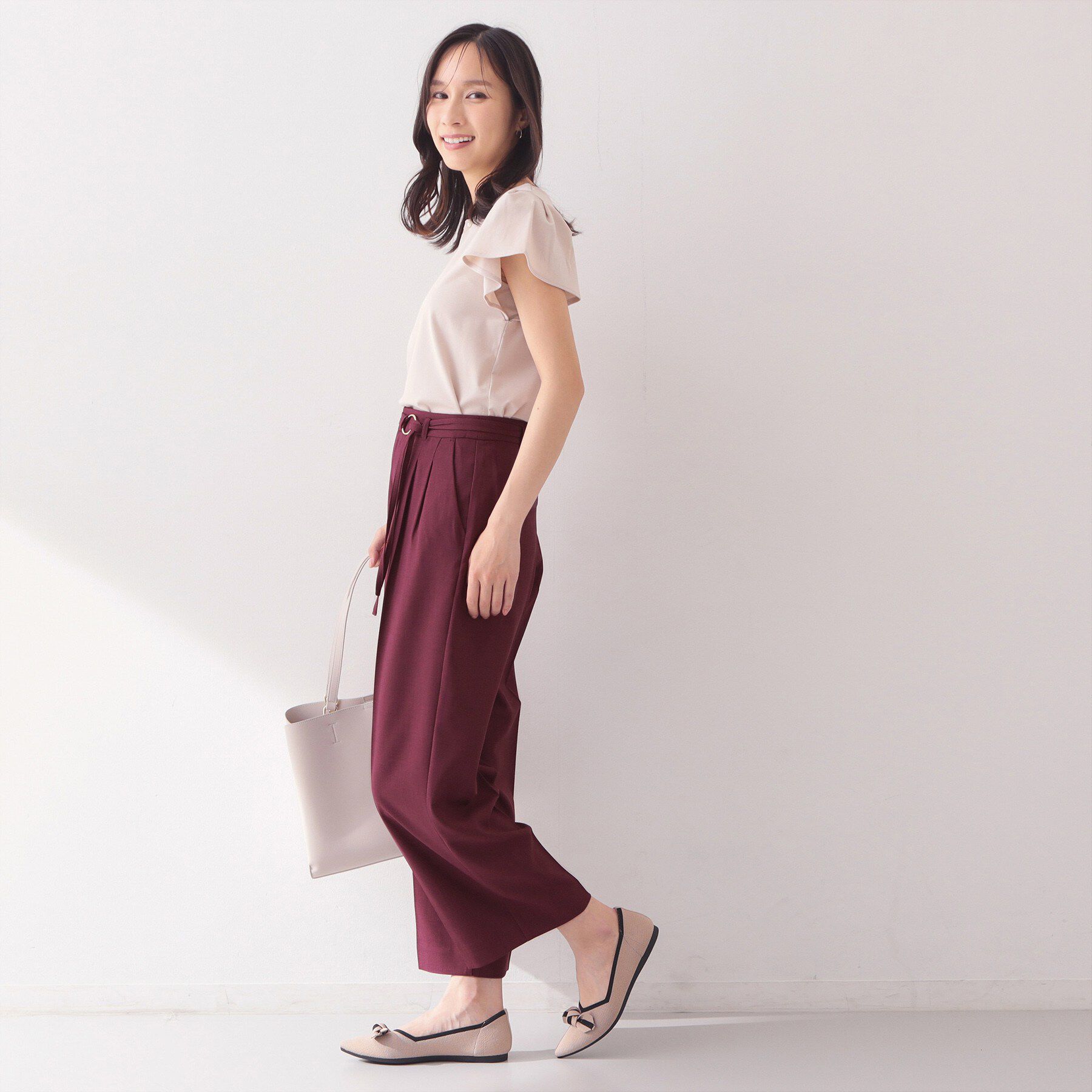 index「【吸水速乾】リングベルト付きワイドパンツ《防シワ／ストレッチ／洗濯機OK》」|その他|