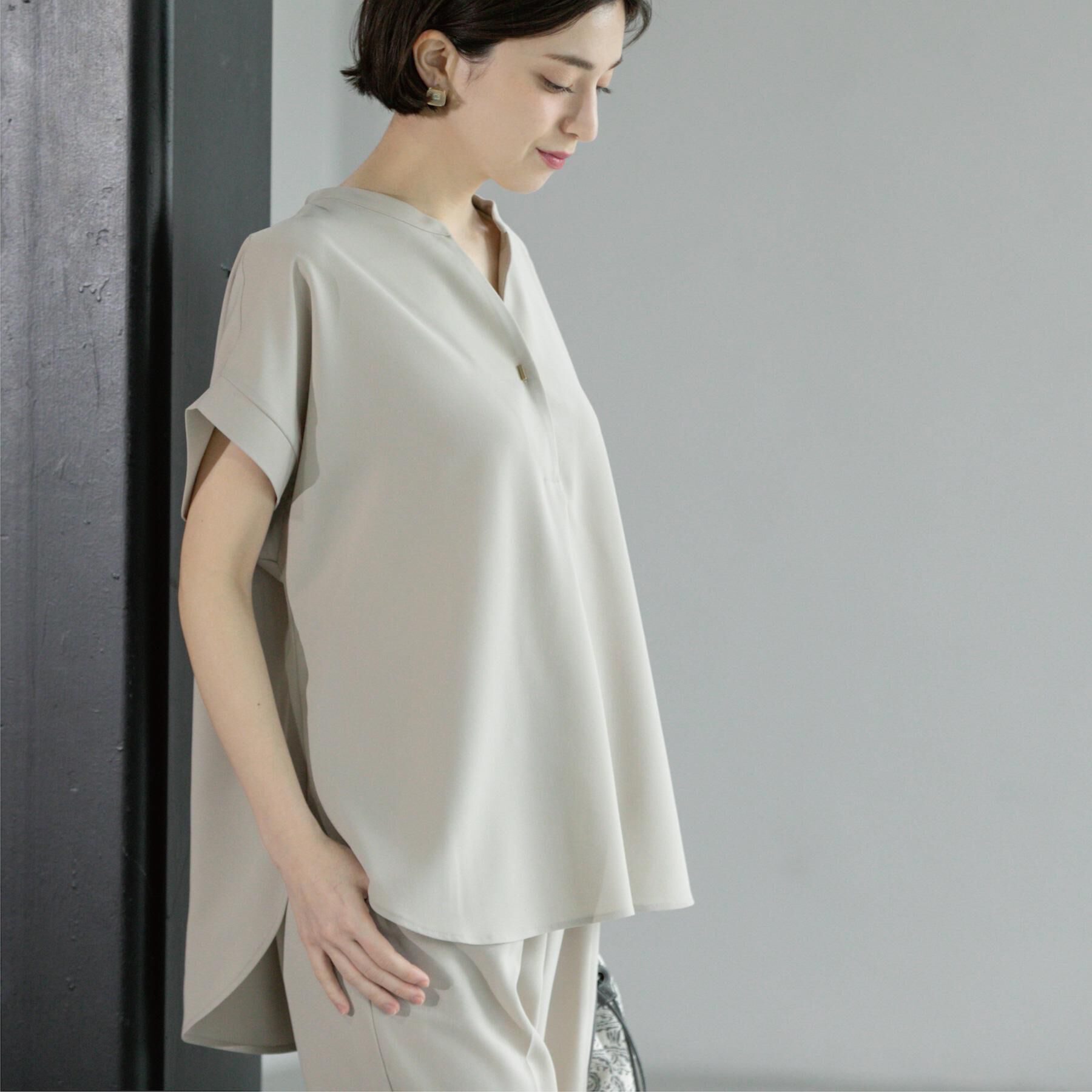 OPAQUE.CLIP「《7色展開／SS-LLサイズ》ストレッチスキッパーブラウス／セットアップ対応【洗濯機洗い可／防シワ】」|シャツ・ブラウス|