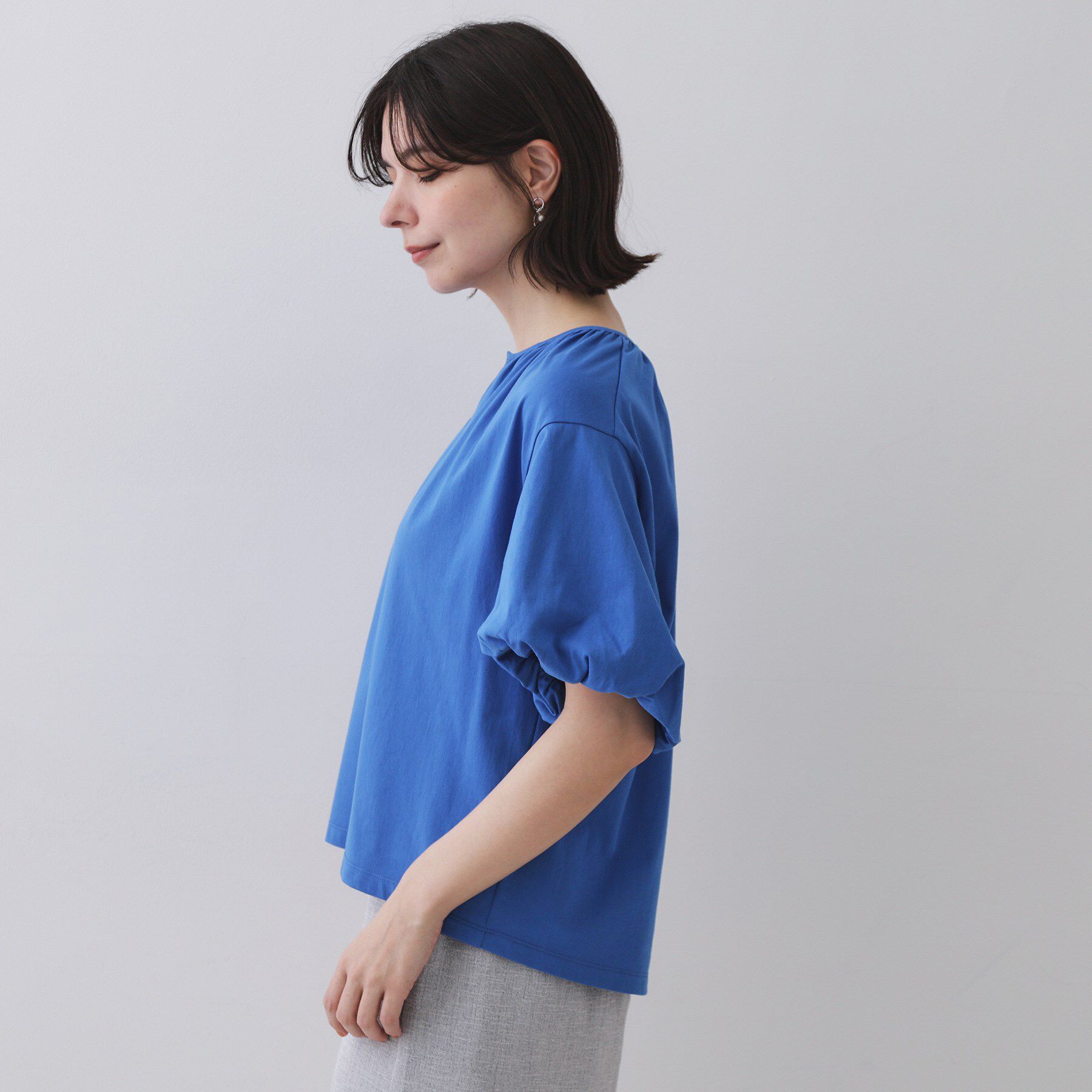 OPAQUE.CLIP「バルーンスリーブトップス／セットアップ対応【UVケア／接触冷感／洗濯機洗い可】」|Tシャツ・カットソー|
