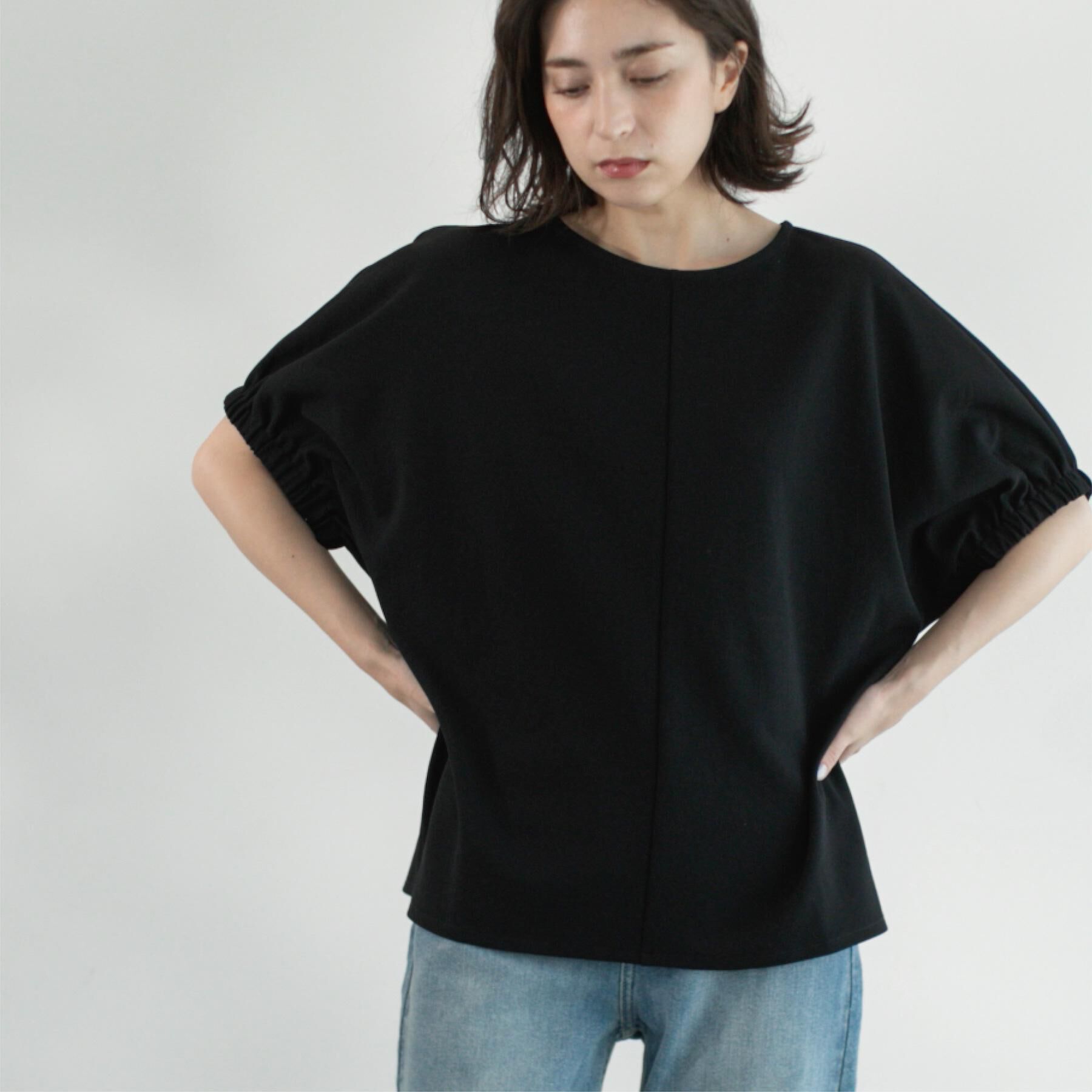 OPAQUE.CLIP「ギャザードルマンスリーブトップス【UV／吸水速乾／洗濯機洗い可】」|Tシャツ・カットソー|