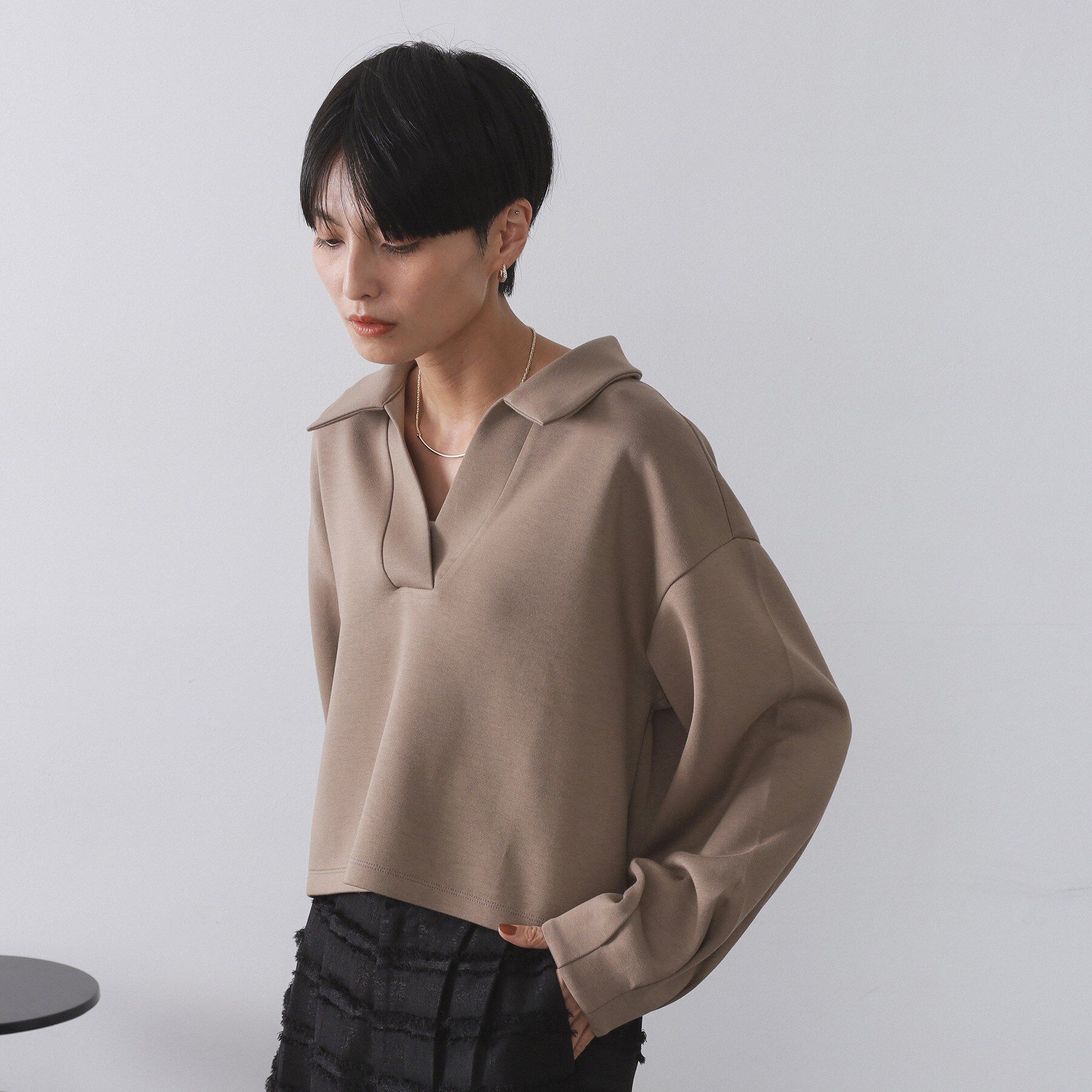 OPAQUE.CLIP「スキッパートップス【UVケア／洗濯機OK】」|Tシャツ・カットソー|