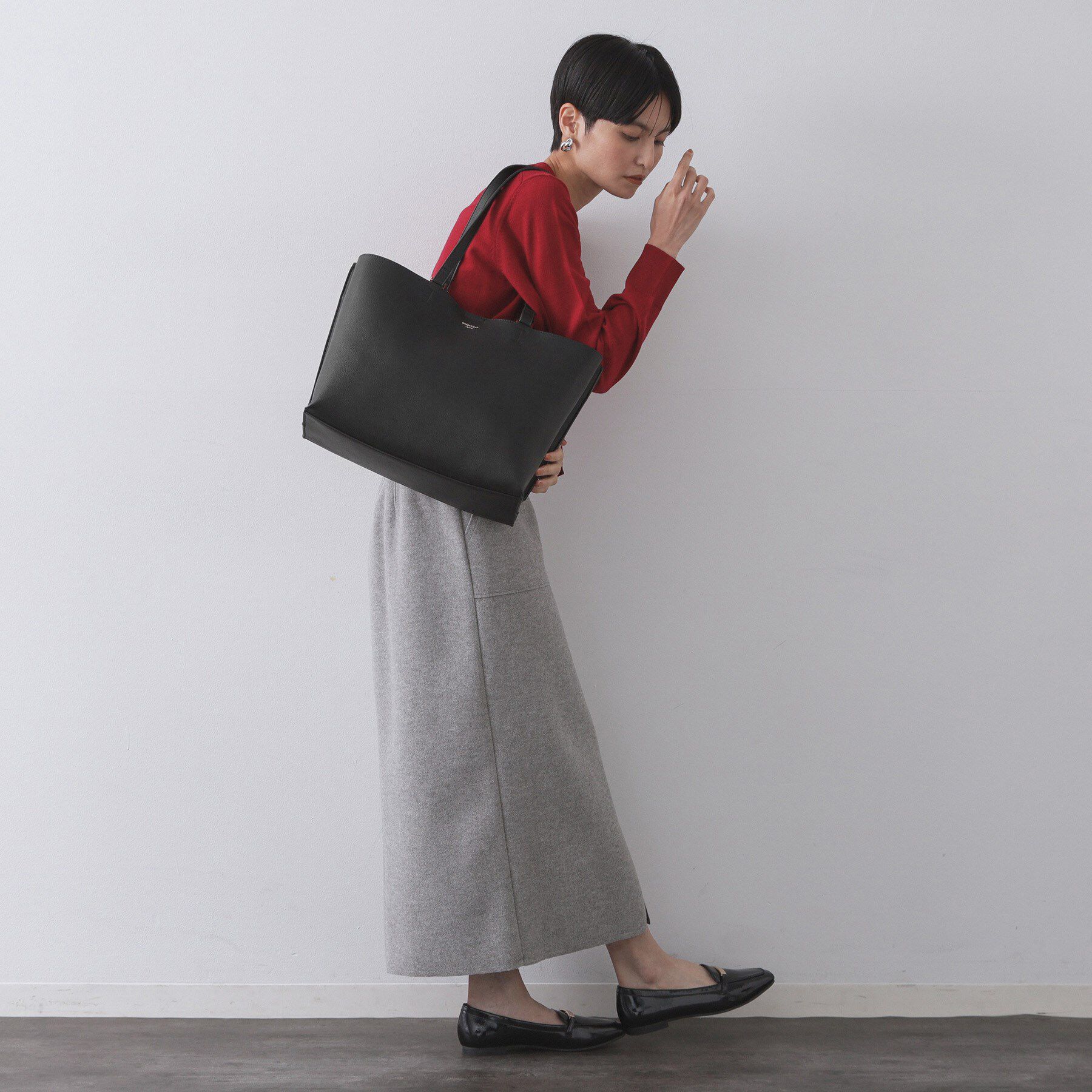 OPAQUE.CLIP「【2WAY／A4サイズ対応】シュリンク合皮トートバッグ」|トートバッグ|