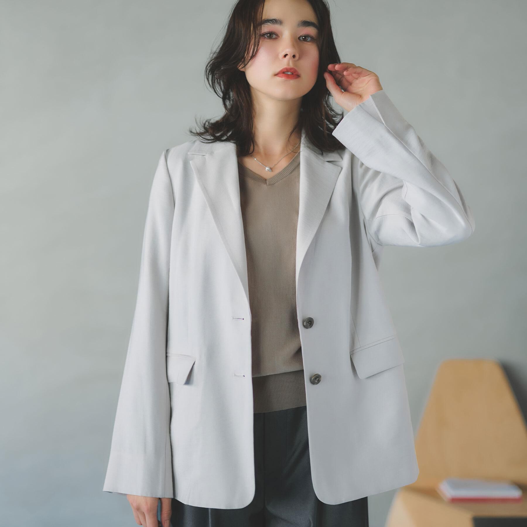 OPAQUE.CLIP「シングルテーラードジャケット【洗える／裏地なし】」|テーラードジャケット|