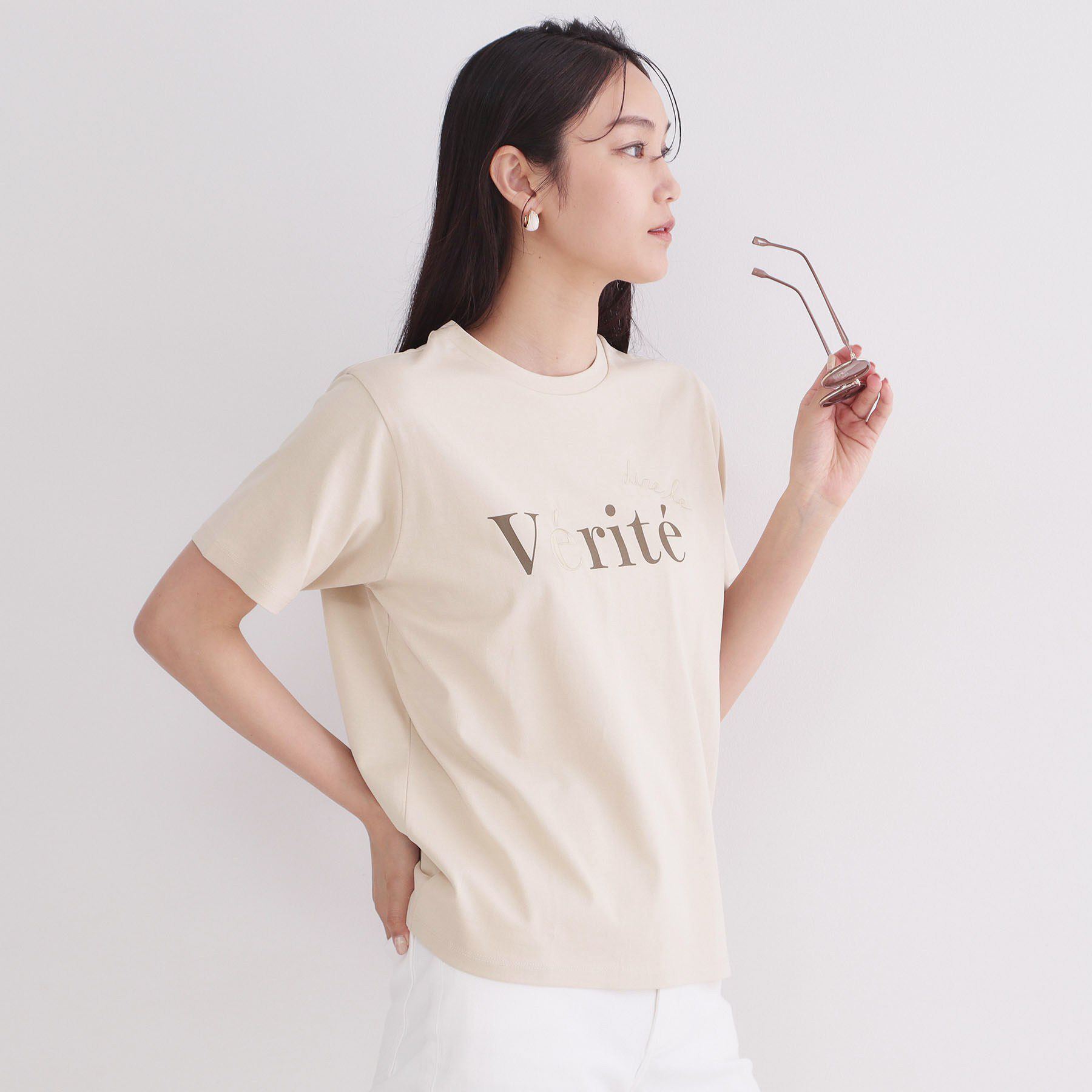 OPAQUE.CLIP「ロゴプリント刺繍アソートTシャツ【洗濯機OK】」|Tシャツ・カットソー|