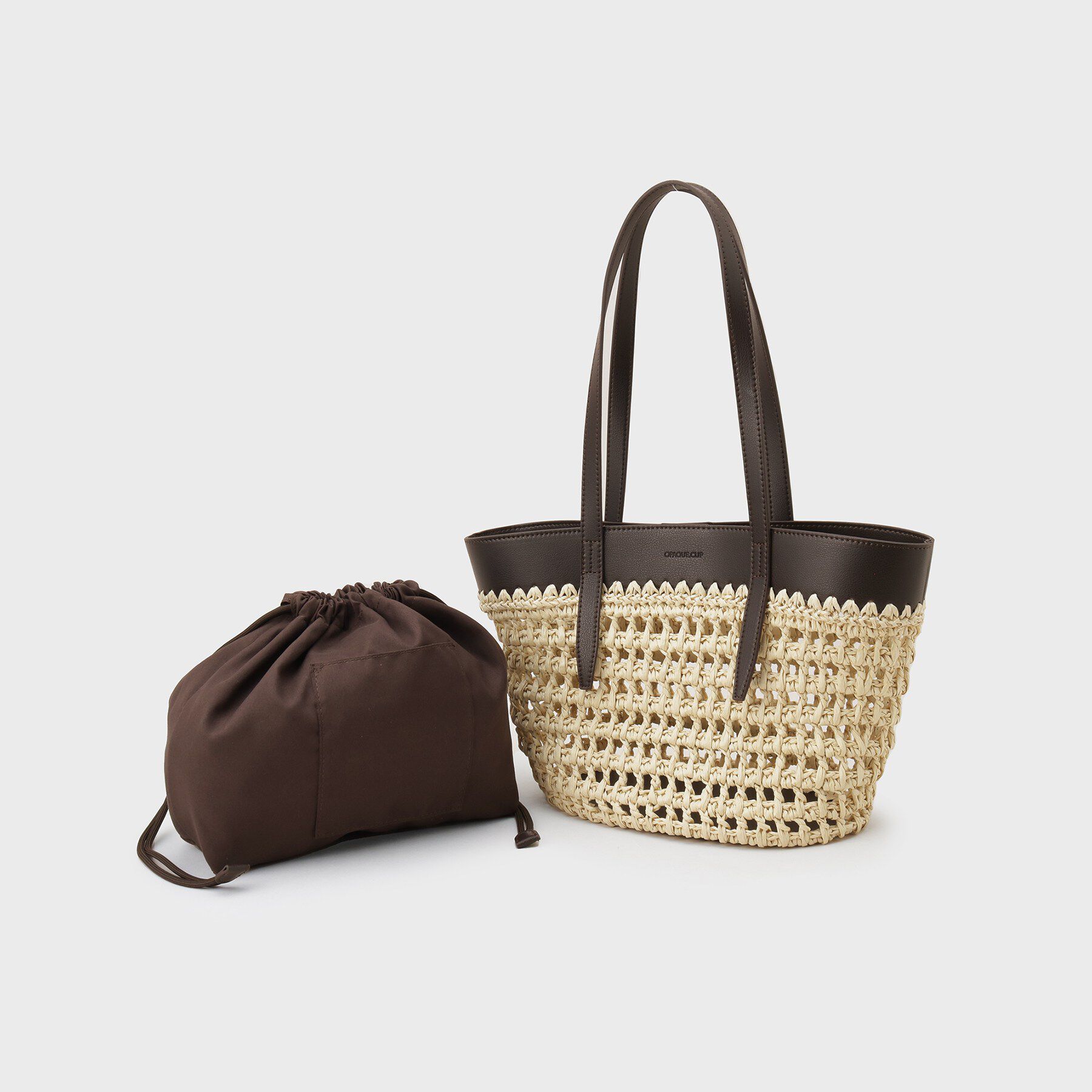 OPAQUE.CLIP「【A4対応】合皮切替かごトートバッグ」|トートバッグ|