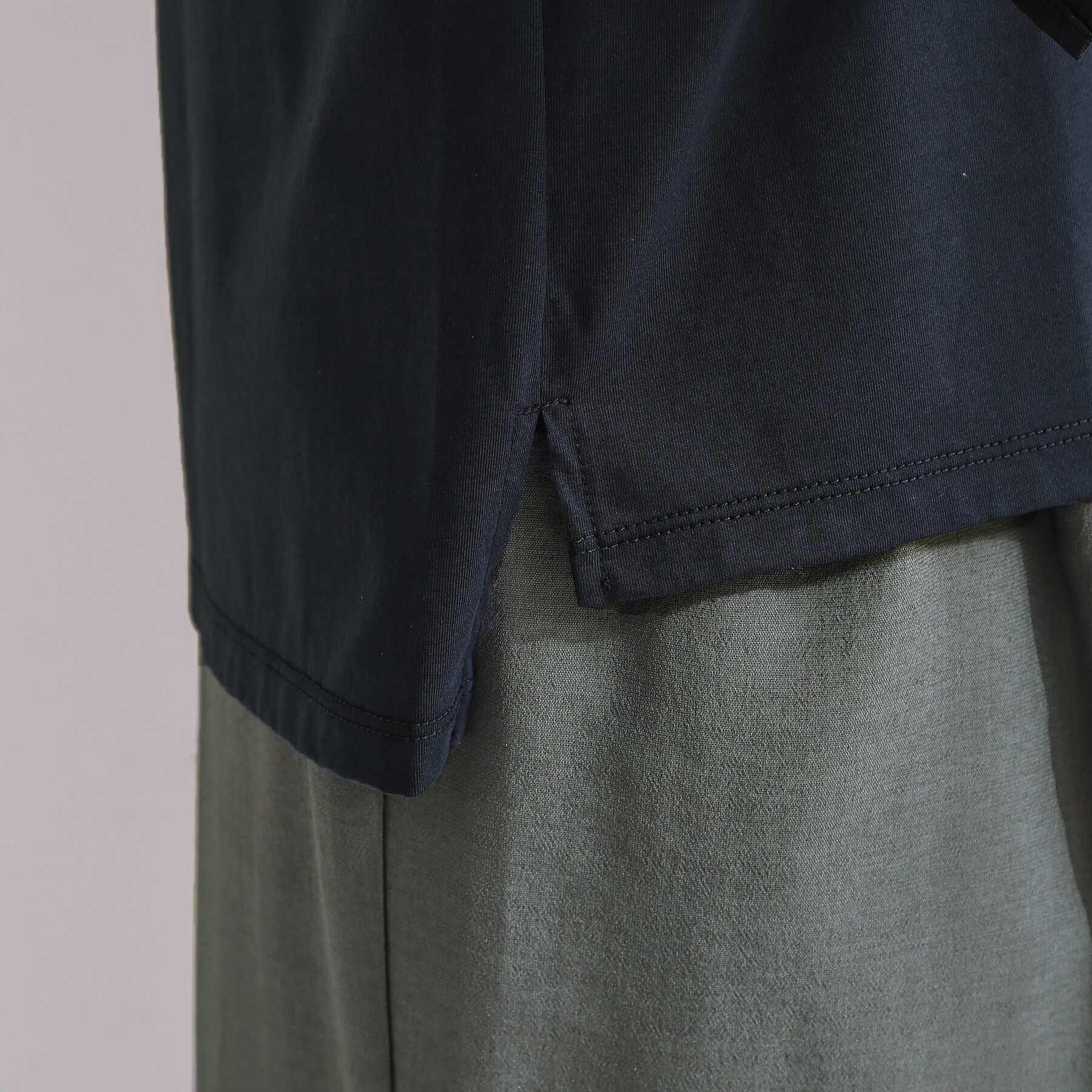 OPAQUE.CLIP「【UVケア／接触冷感】アシメフリルドッキングカットソー《洗濯機OK》」|Tシャツ・カットソー|