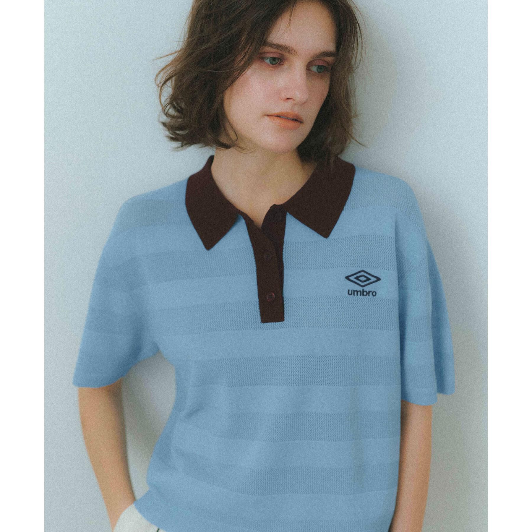 OPAQUE.CLIP「◆【umbro／アンブロ】メッシュボーダー配色ポロニット」|ニット・セーター|