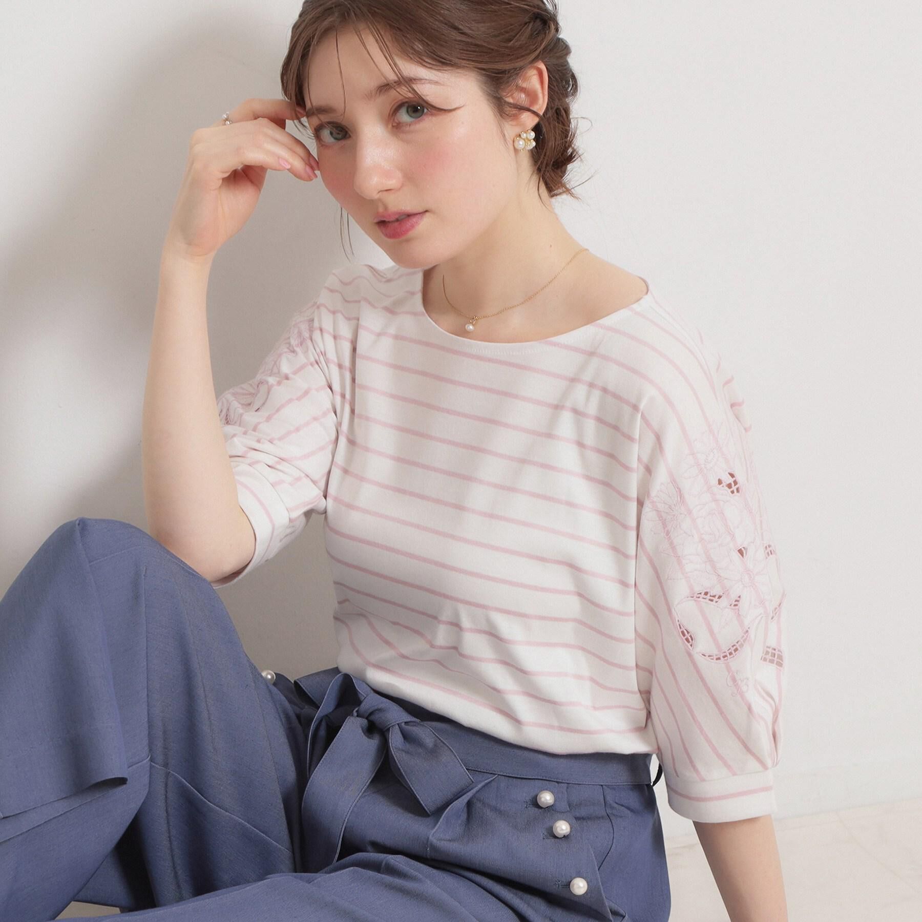 Couture broach「【接触冷感・UVカット】エンブロドルマントップス」|Tシャツ・カットソー|