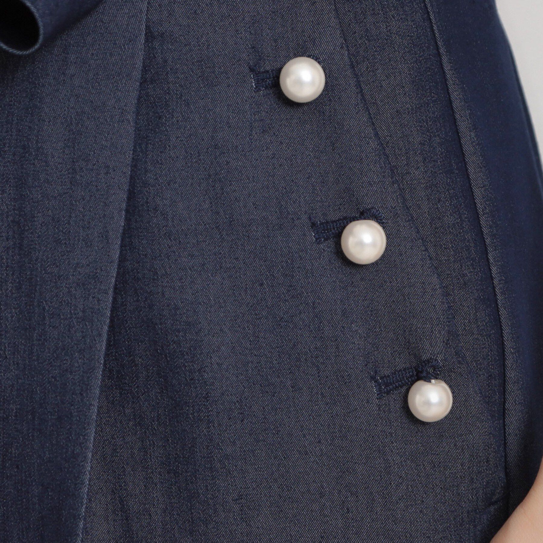 Couture broach「【洗える・S-LL】マリン風アソート釦 シャンブレーワイドパンツ」|その他|