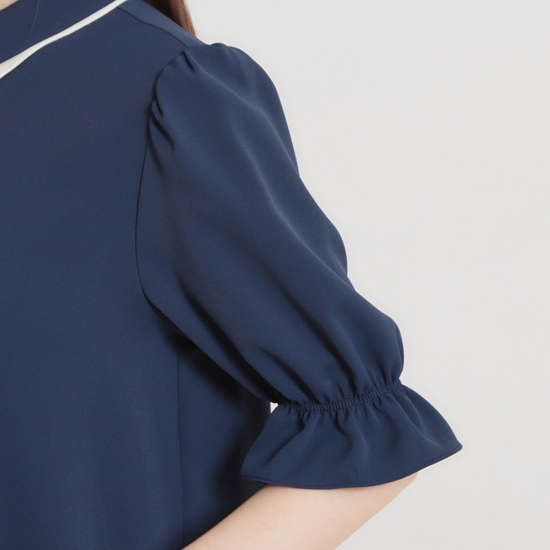 Couture broach「【通勤・洗える】配色ダブルカラー ブラウス」|シャツ・ブラウス|