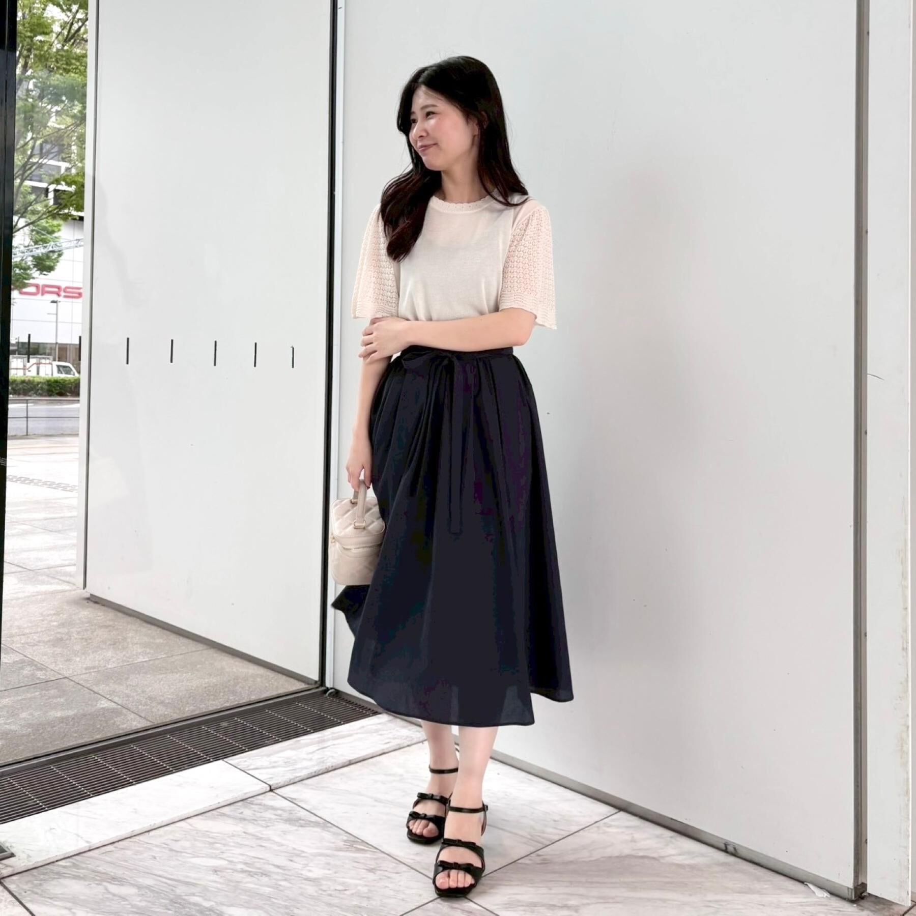 Couture broach「【洗える】パレットボイル 細リボン付きスカート」|スカート|