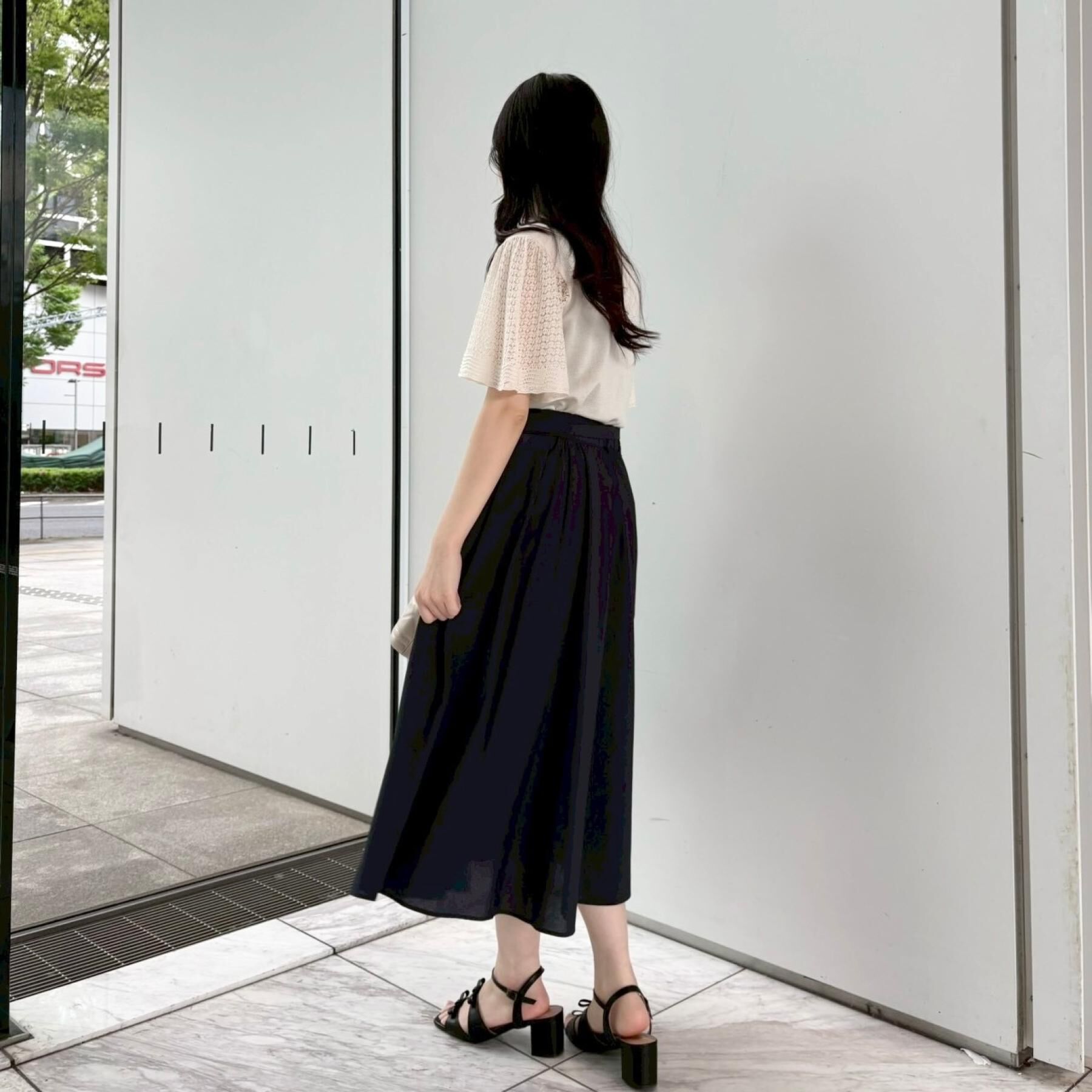 Couture broach「【洗える】パレットボイル 細リボン付きスカート」|スカート|