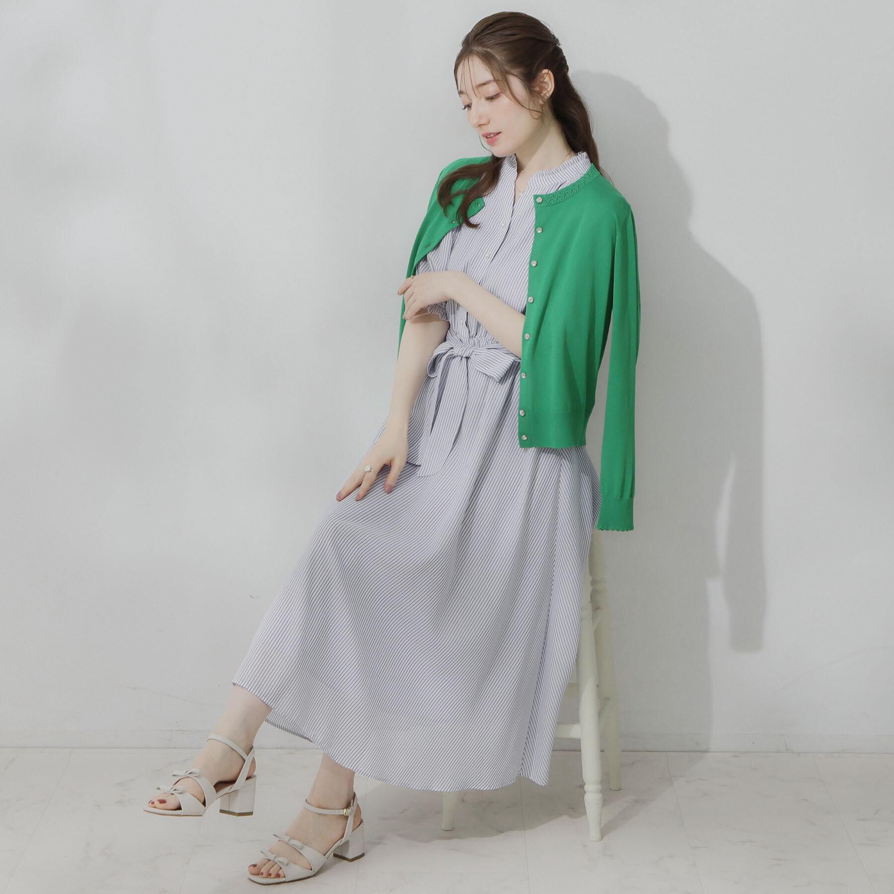 Couture broach「【洗える】シアーストライプ ワンピース」|ワンピース|