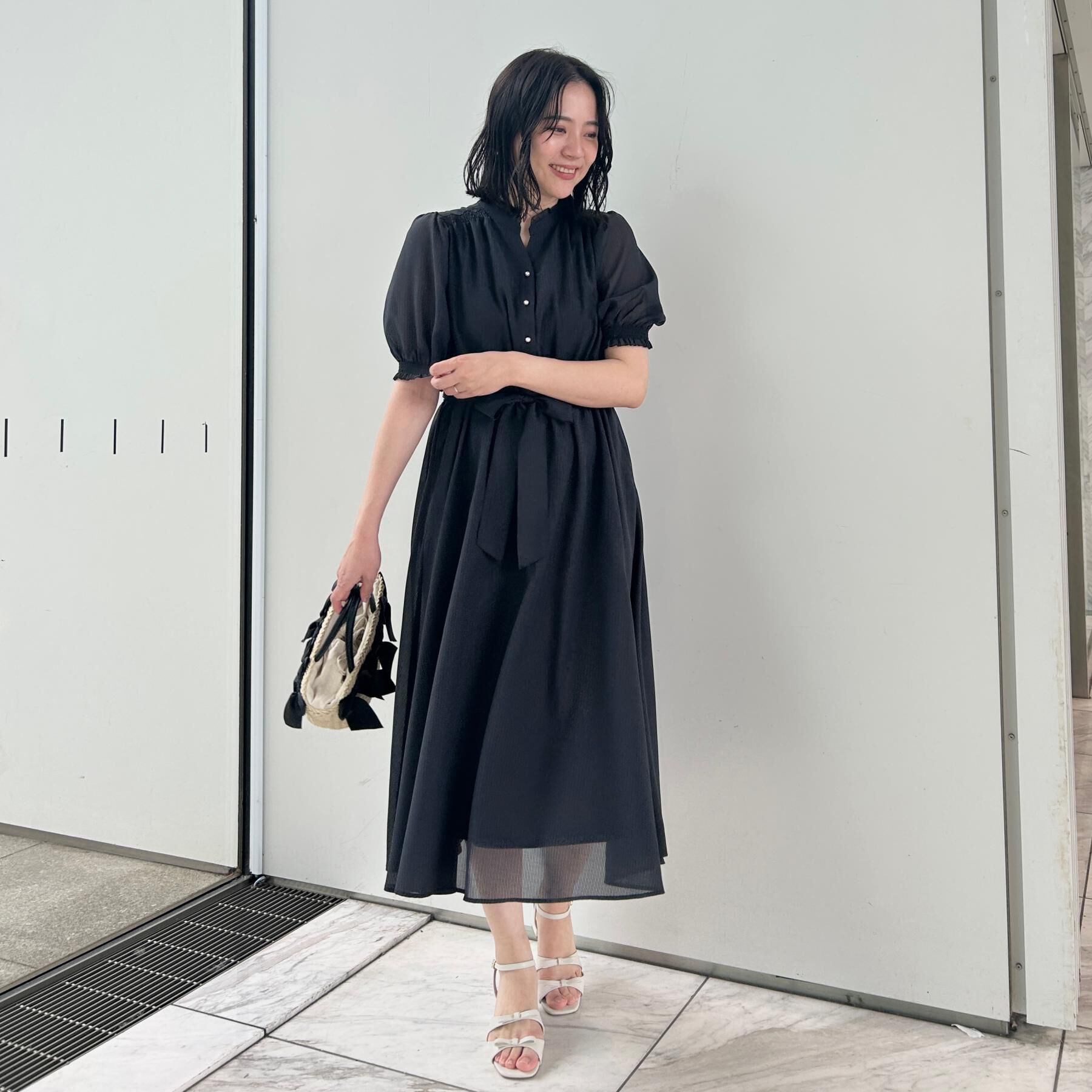 Couture broach「【洗える】シアーストライプ ワンピース」|ワンピース|