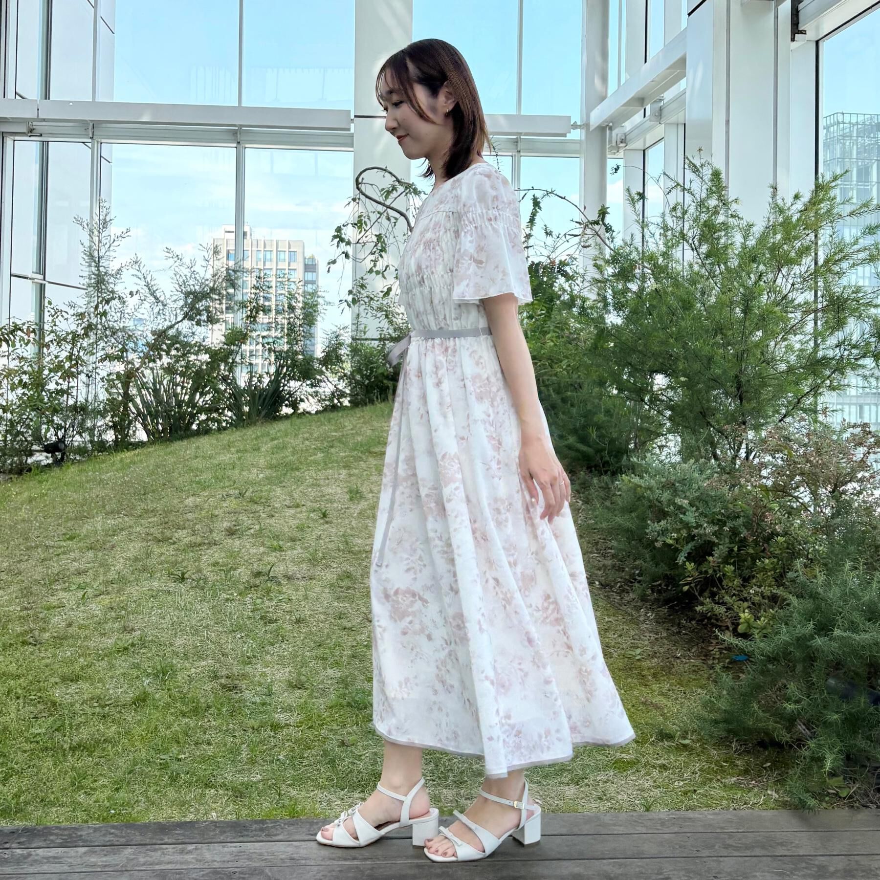Couture broach「【洗える】クラウディフラワー ワンピース」|ワンピース|