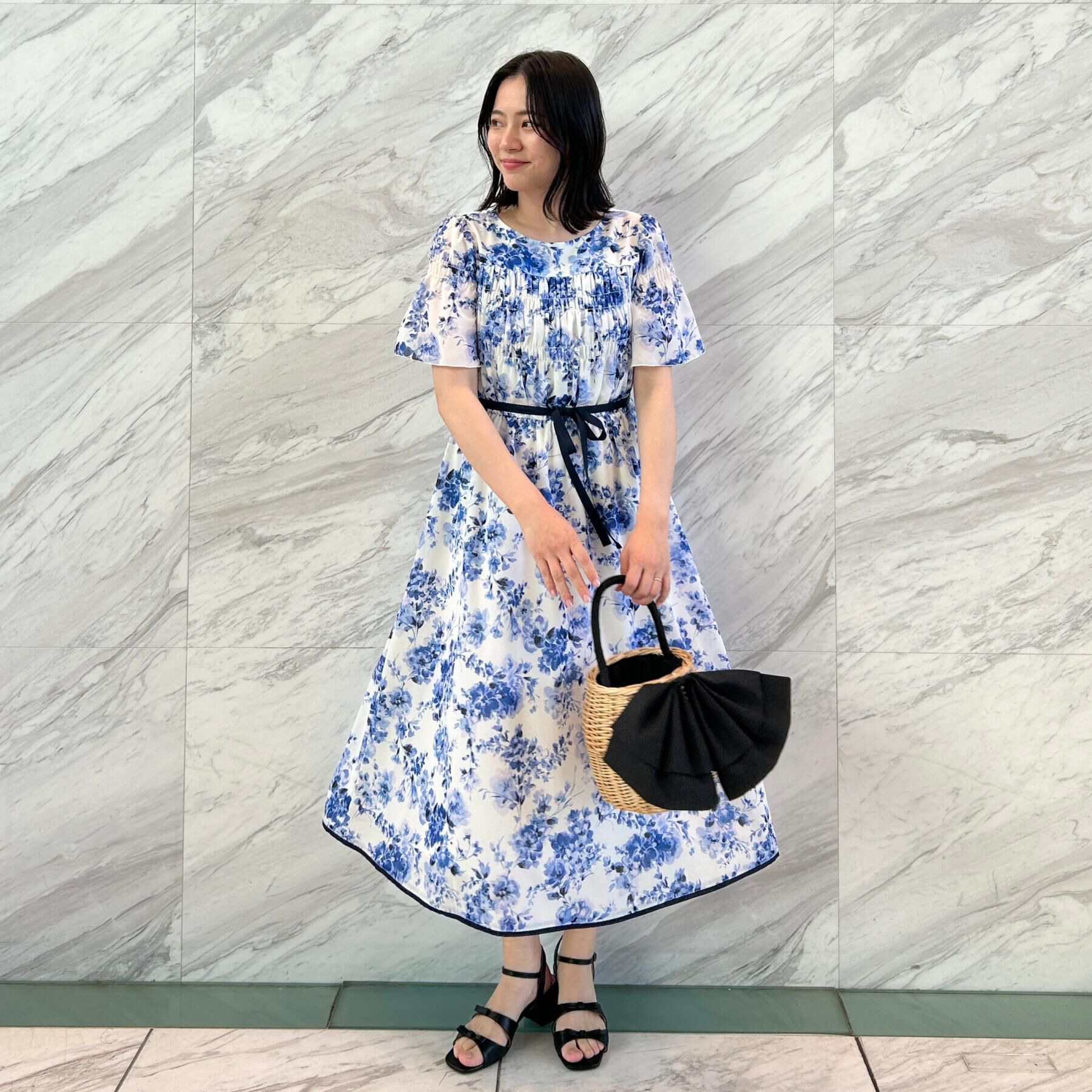 Couture broach「【洗える】クラウディフラワー ワンピース」|ワンピース|