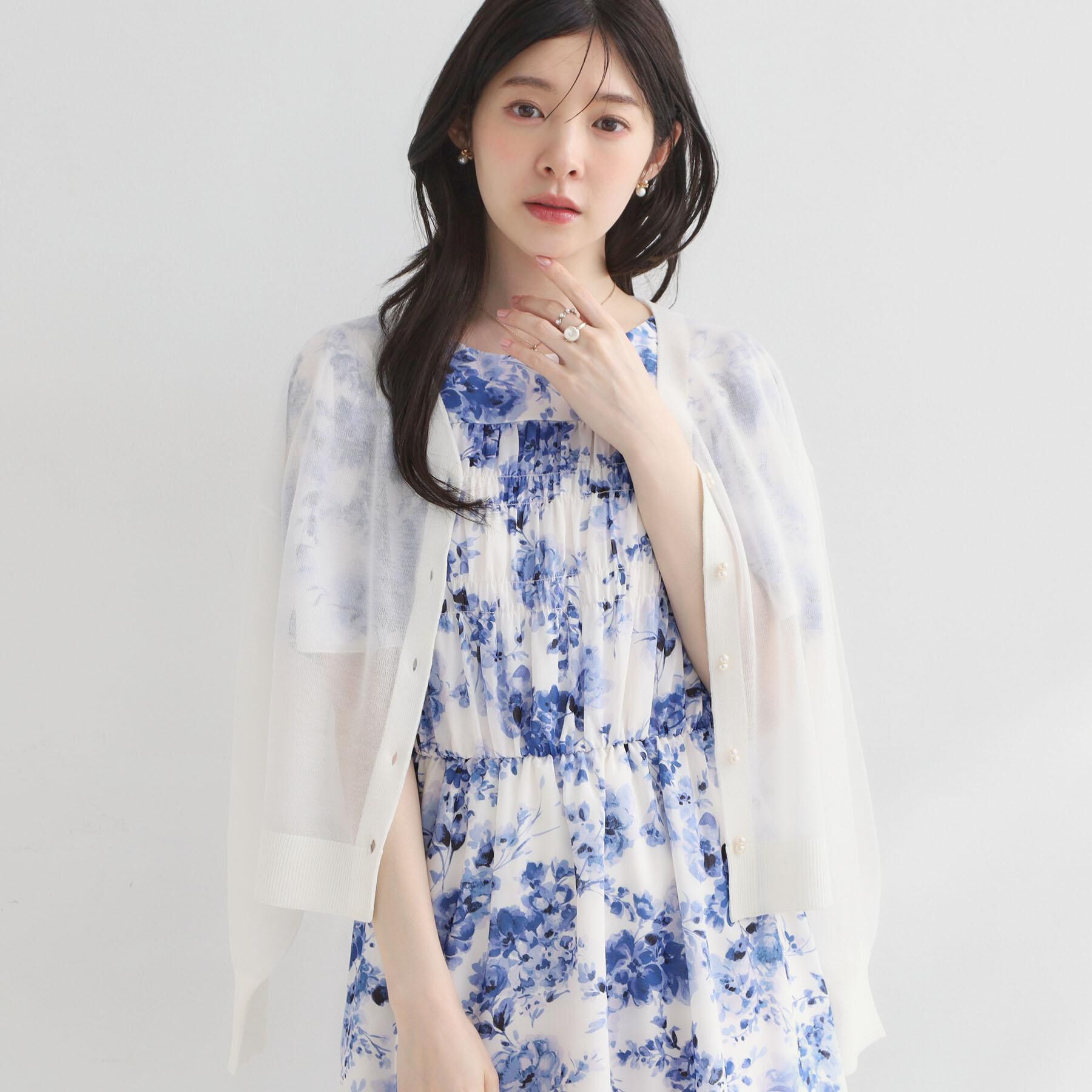 Couture broach「【洗える・パール調釦】愛されシアーカーディガン」|カーディガン|