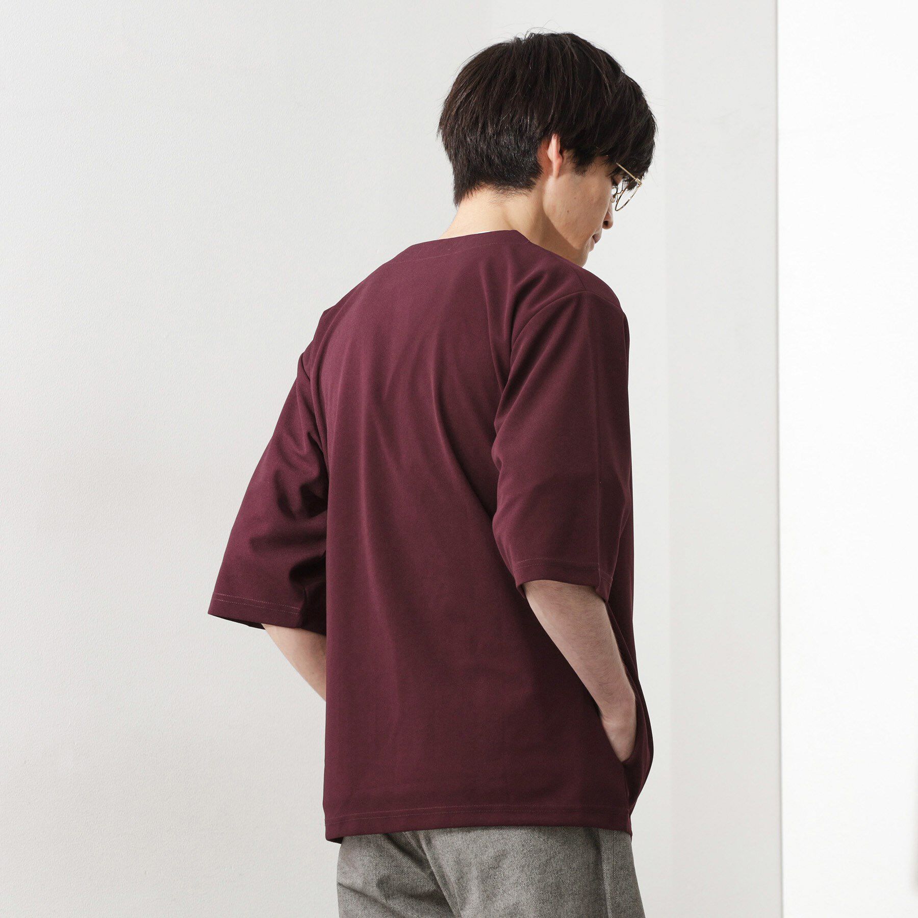 THE SHOP TK「五分袖カーディガン+半袖Tシャツセットアイテム 洗濯機OK」|カーディガン|