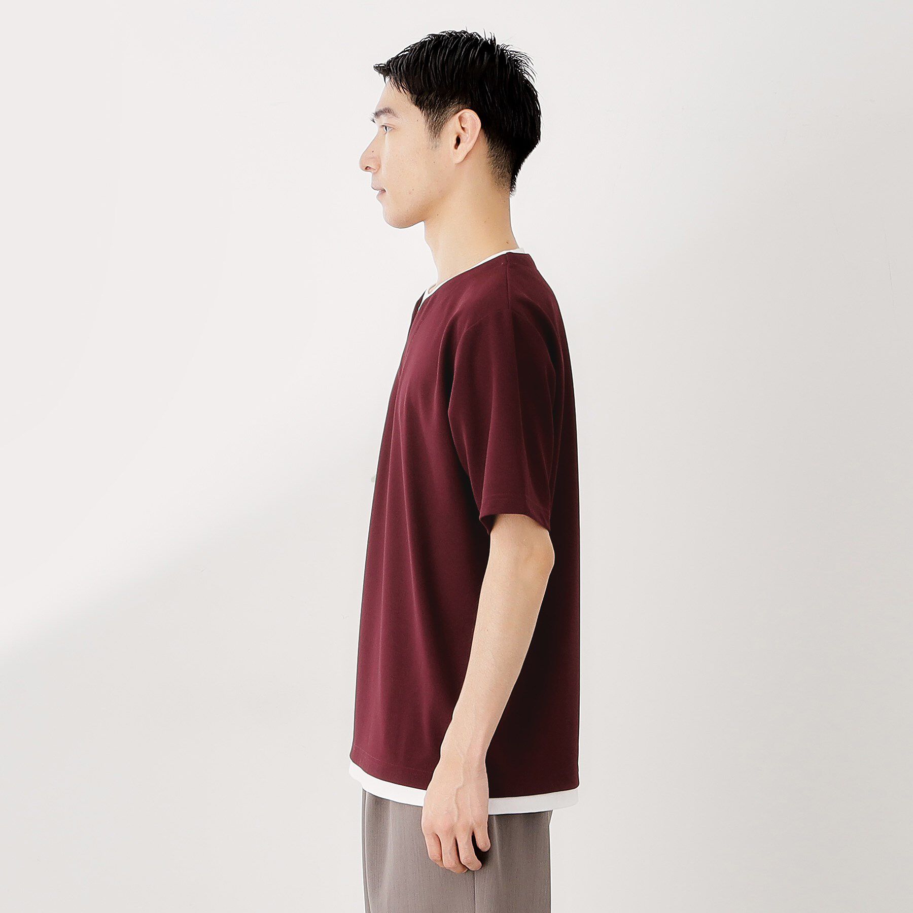 THE SHOP TK「ツイルキーネック半袖Tシャツ」|Tシャツ・カットソー|