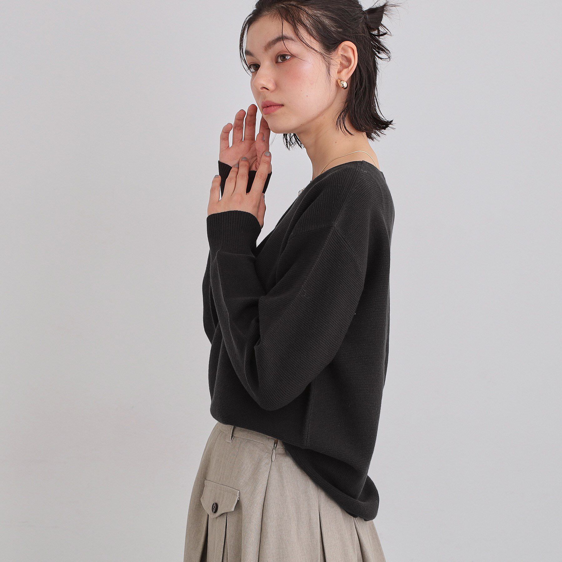 THE SHOP TK「【S-XLサイズ/選べる6色】どこから見ても美しい ガーターニット/洗濯機OK」|ニット・セーター|