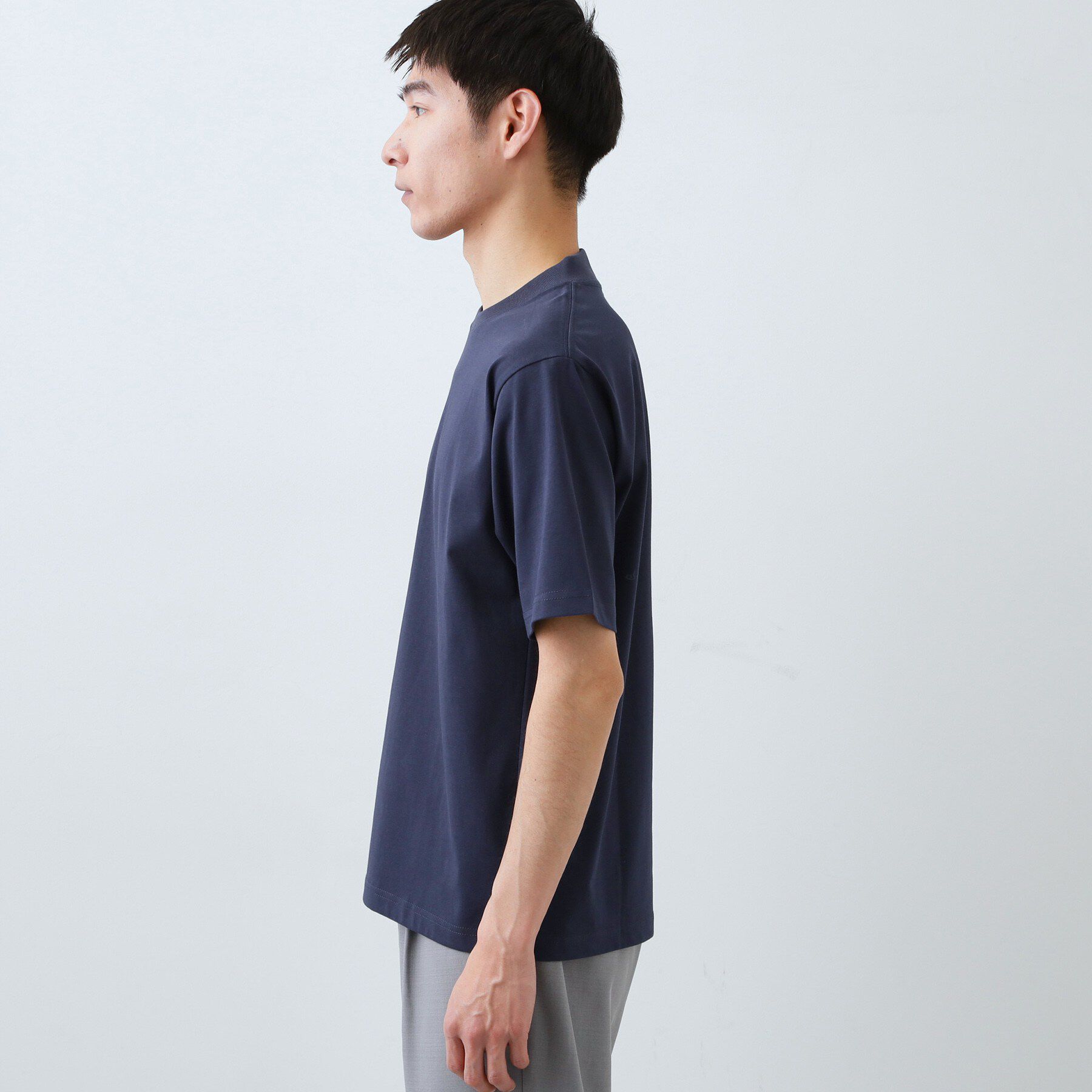 THE SHOP TK「【ジャケットインにおすすめ】ビジネス半袖Tシャツ 洗濯機OK/襟高」|Tシャツ・カットソー|