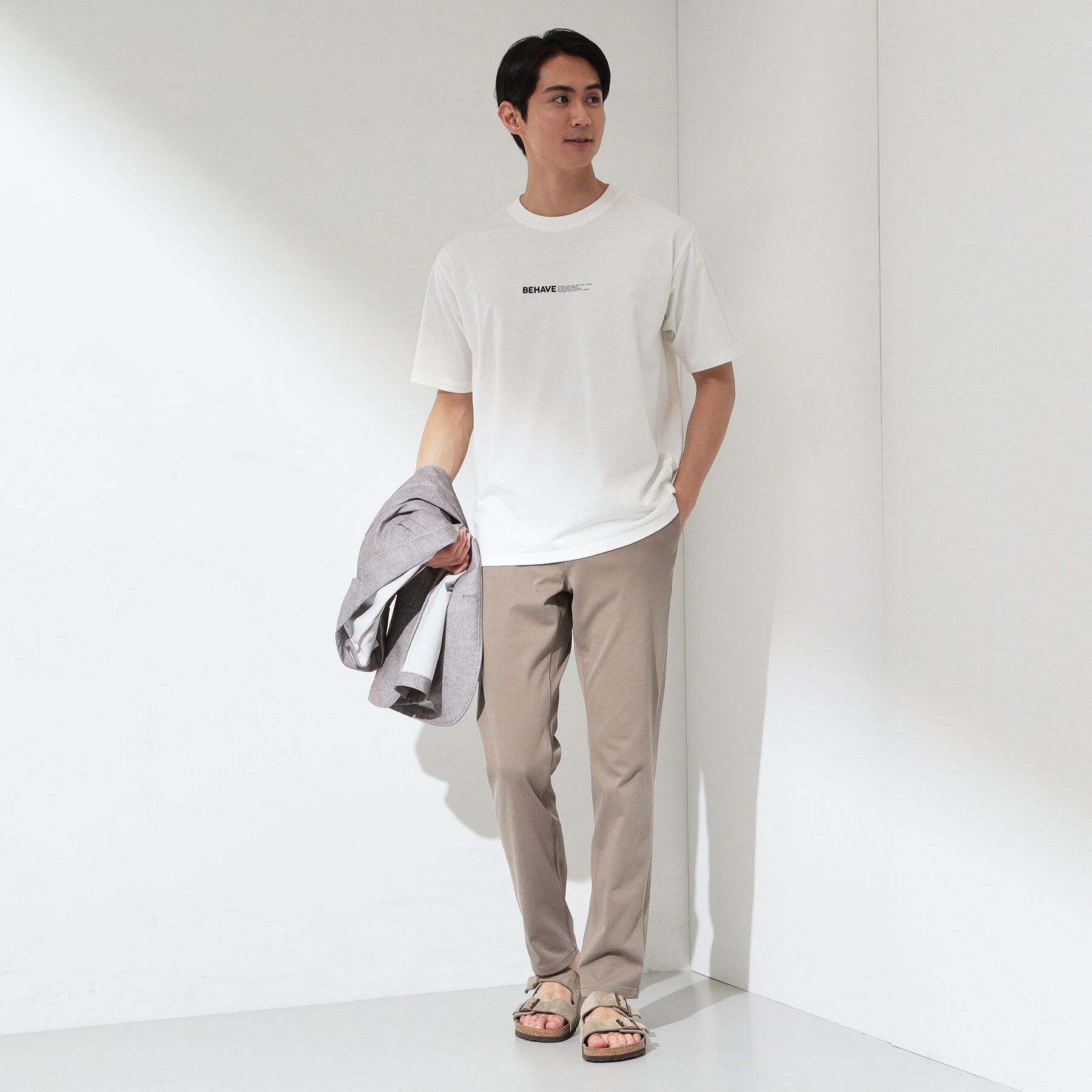 THE SHOP TK「【なめらかでソフトな肌触り】ロゴ コットン半袖Tシャツ 洗濯機OK」|Tシャツ・カットソー|
