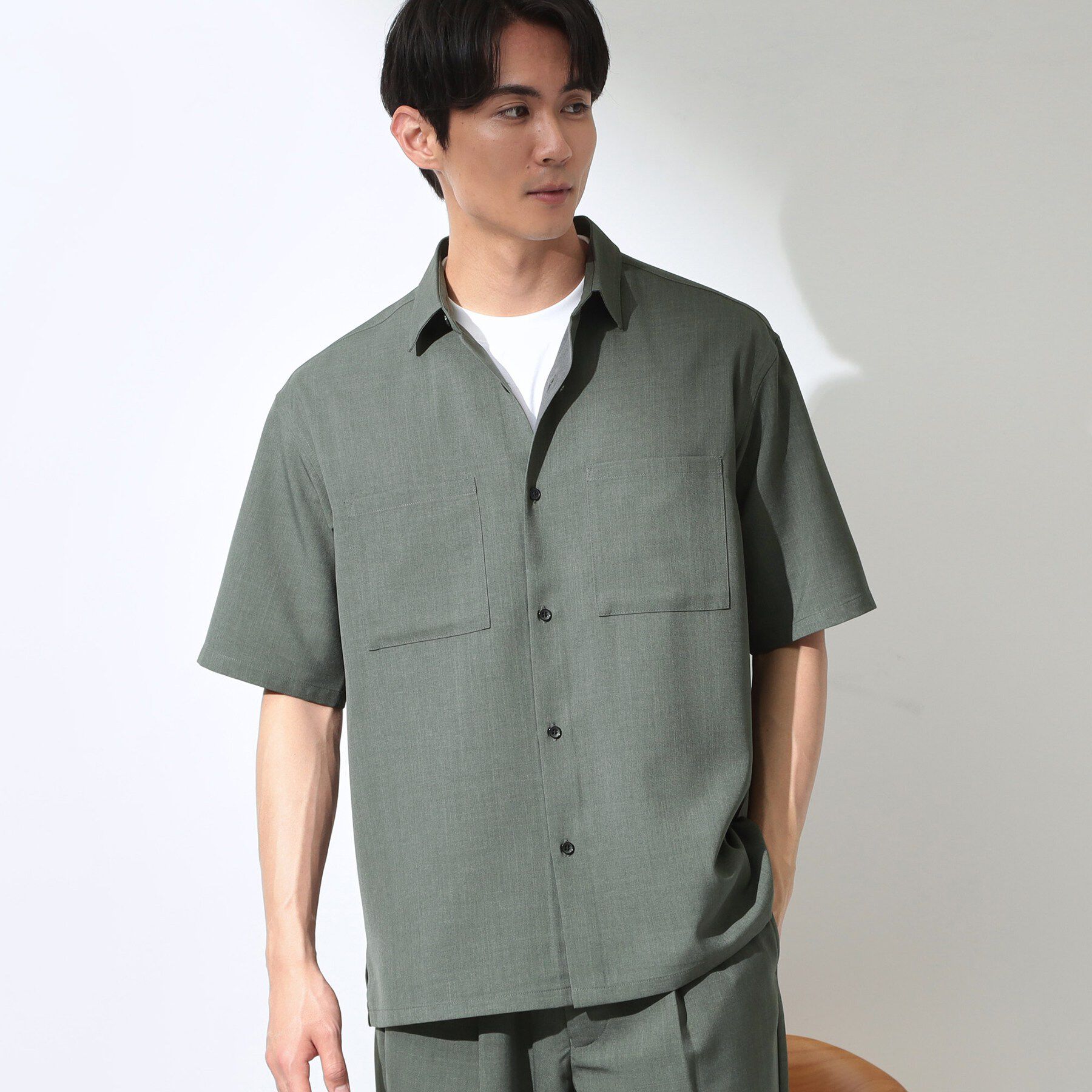 THE SHOP TK「LITE TEX ダブルフラップ半袖シャツ 接触冷感/吸水速乾/UVカット/アンチピリング/イージー」|シャツ・ブラウス|