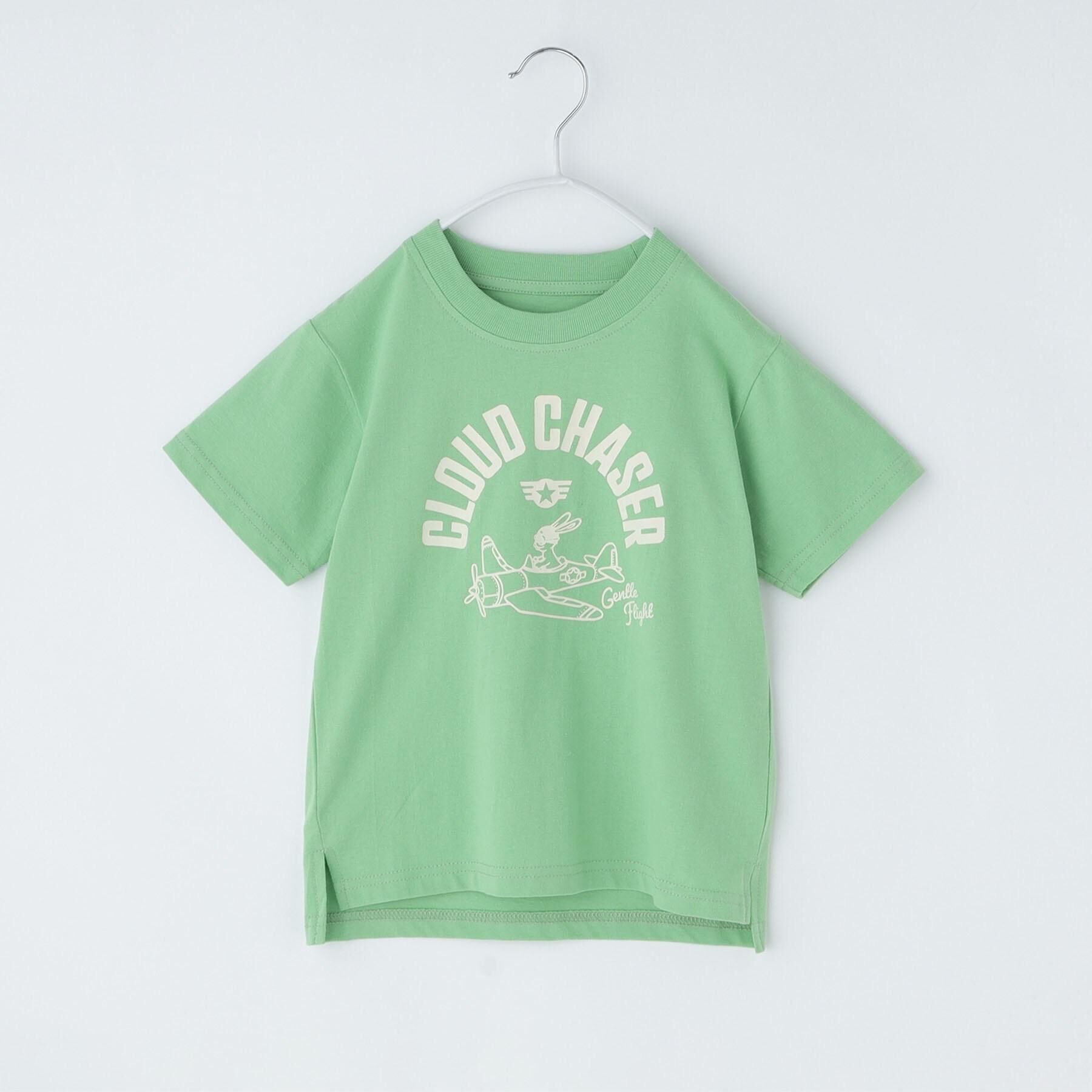 THE SHOP TK「天竺アソートプリント半袖Tシャツ 幾何学アート、スパンコール、飛行機」|Tシャツ・カットソー|