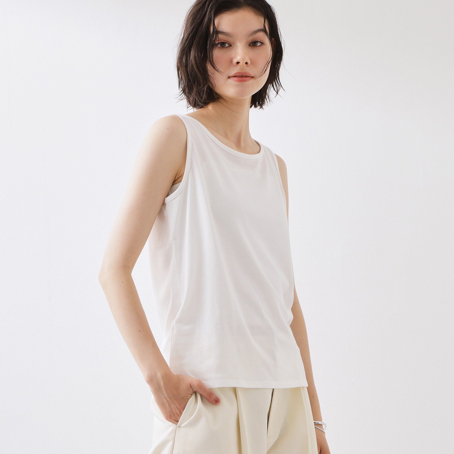 THE SHOP TK「【2点セット】メッシュニット+タンクトップ」|その他|