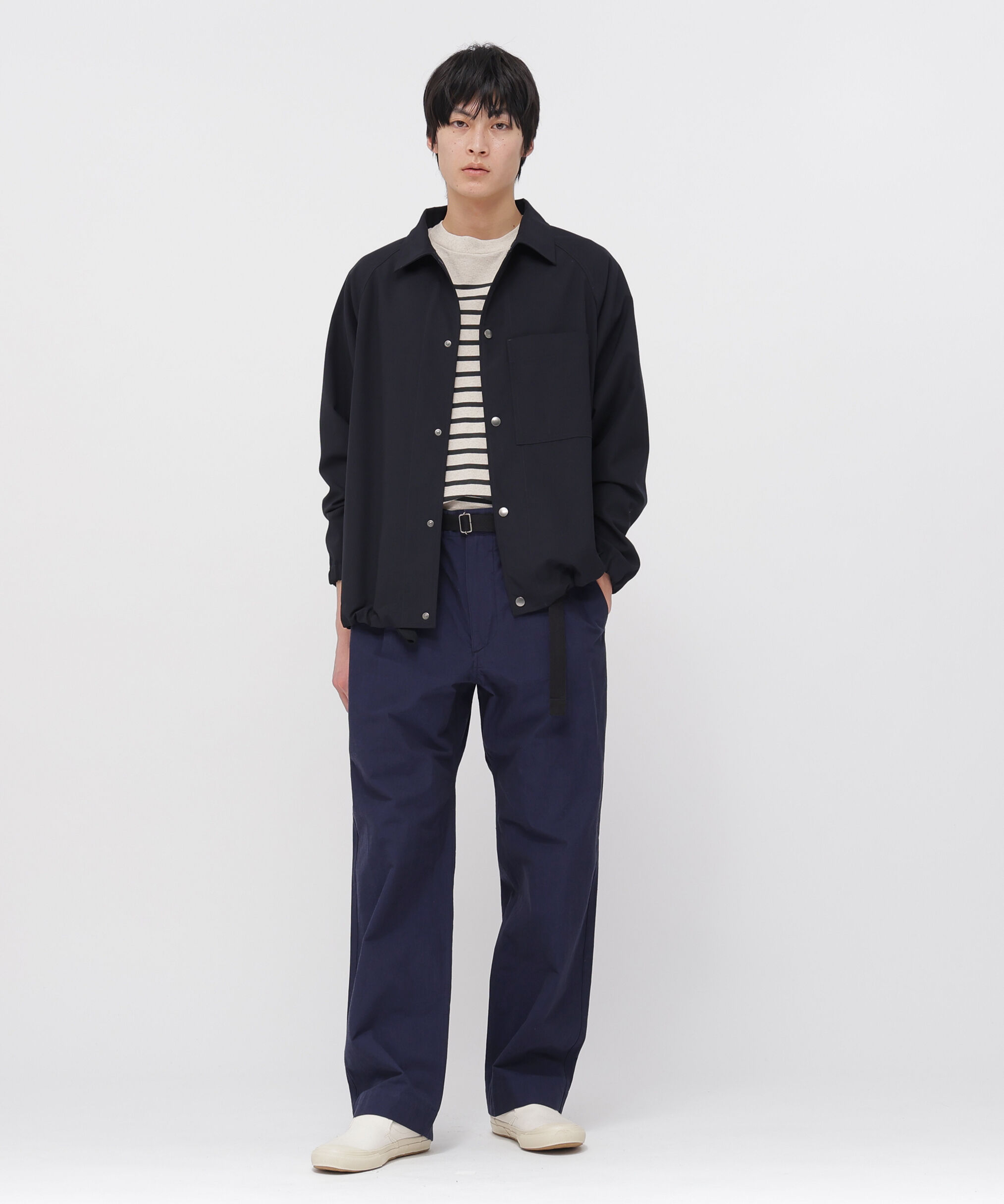 MHL.「CRISP COTTON CHAMBRAY TROUSERS」|その他|NAVY