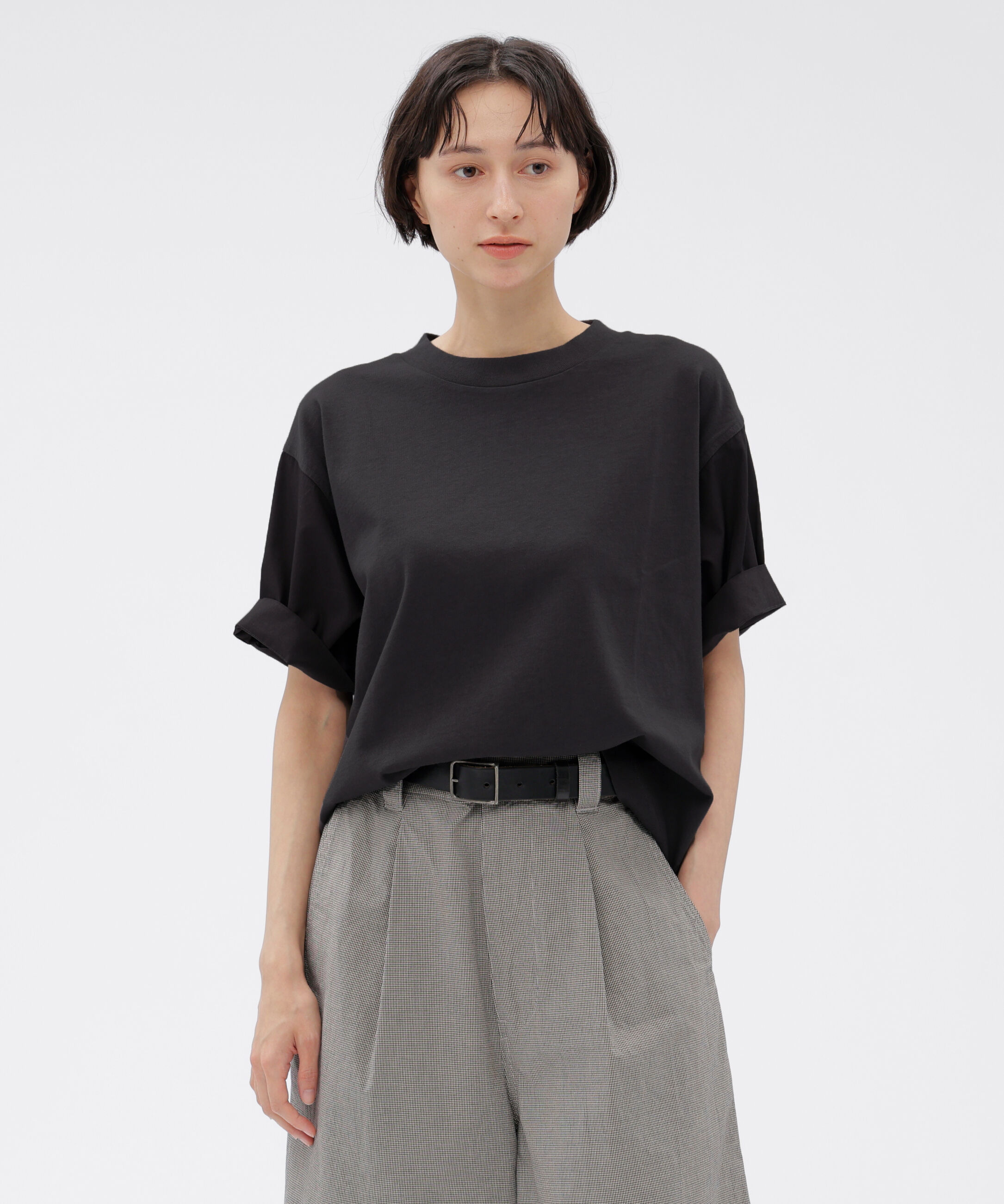 MHL.「GARMENT DYE COTTON JERSEY TOP」|Tシャツ・カットソー|MID GREY2