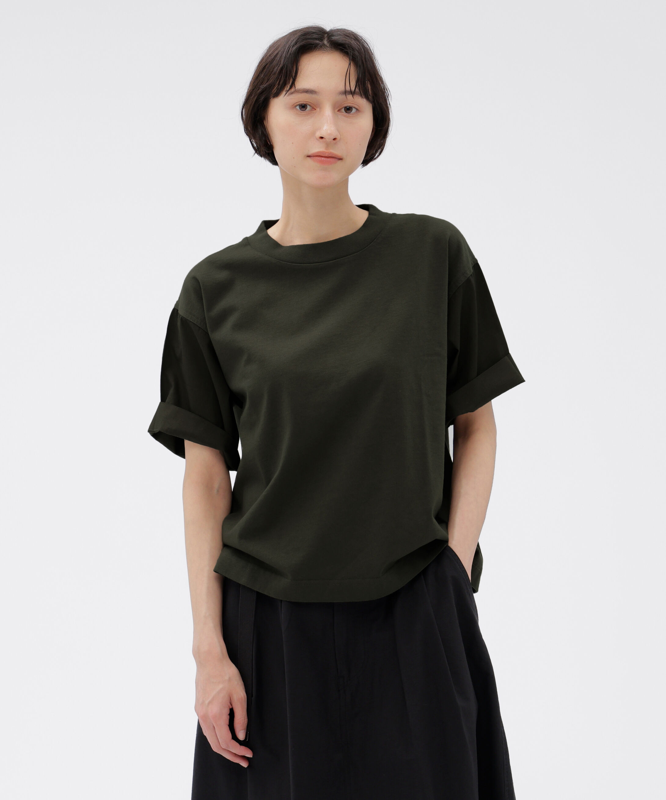 MHL.「GARMENT DYE COTTON JERSEY TOP」|Tシャツ・カットソー|DARK GREEN3