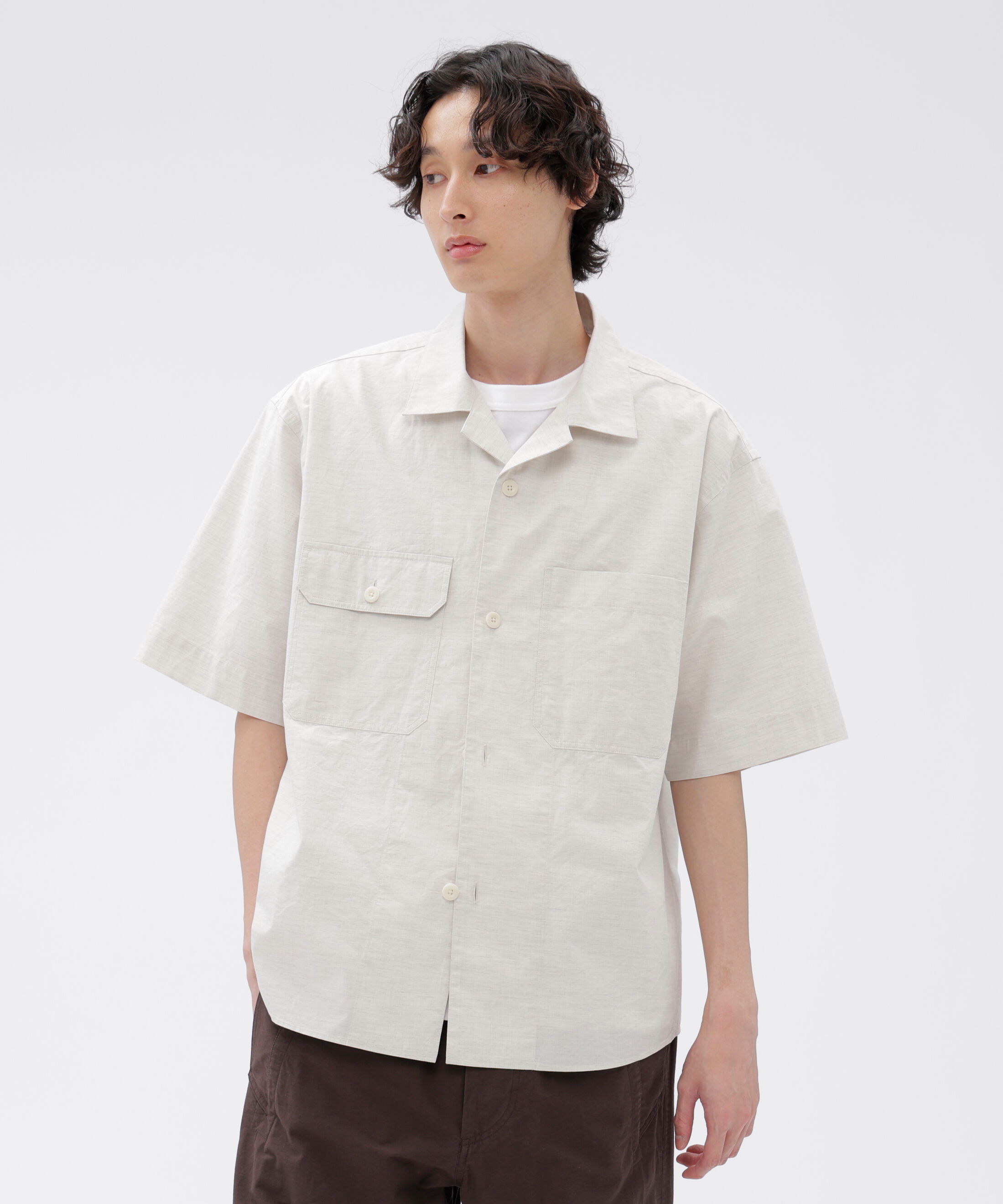 MHL.「HIGHCOUNT TOP DYED COTTON SHIRT」|シャツ・ブラウス|IVORY1